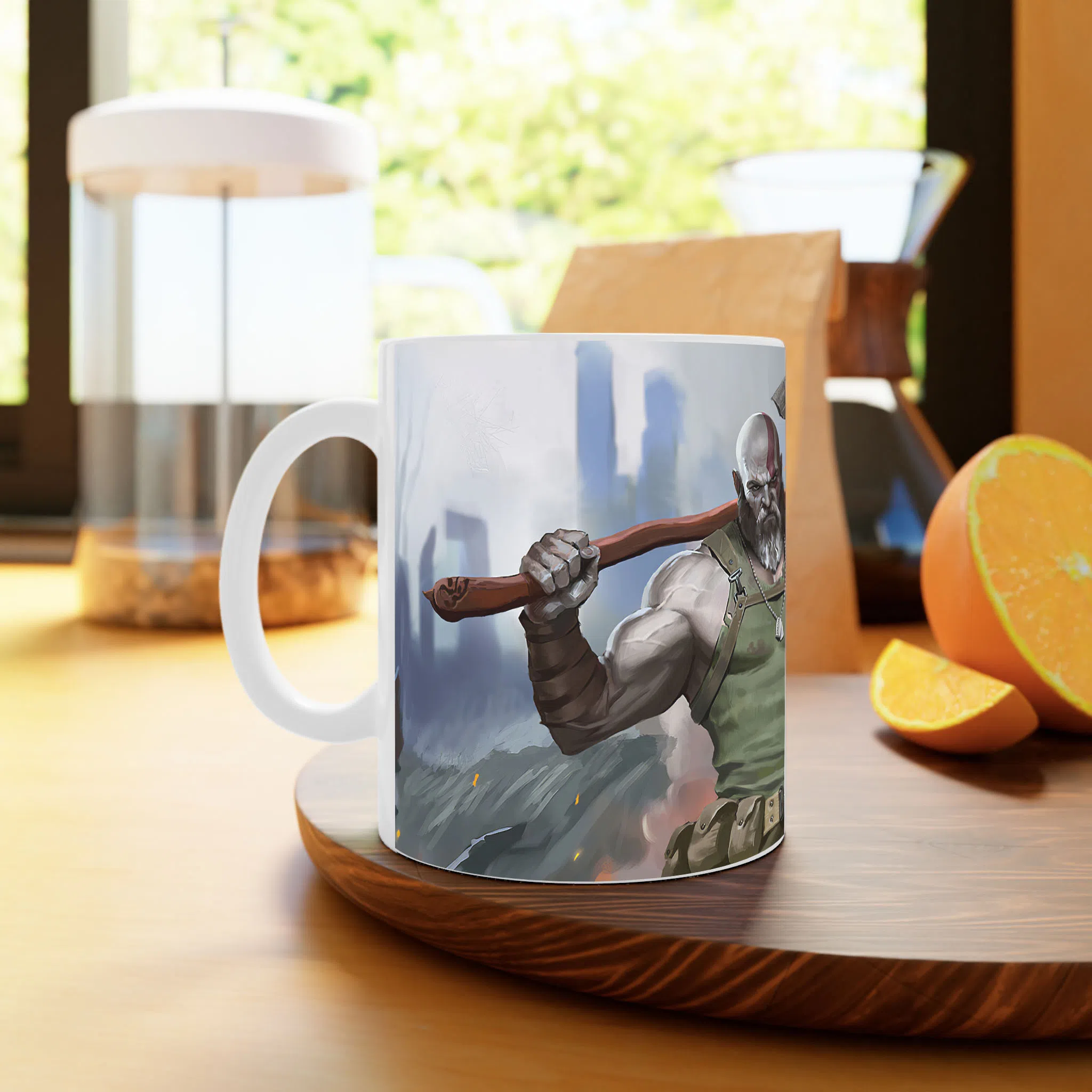 ماگ لیمینات طرح بازی خدای جنگ گاد آف وار God of War Kratos Game کد NM7782 — تصویر 2