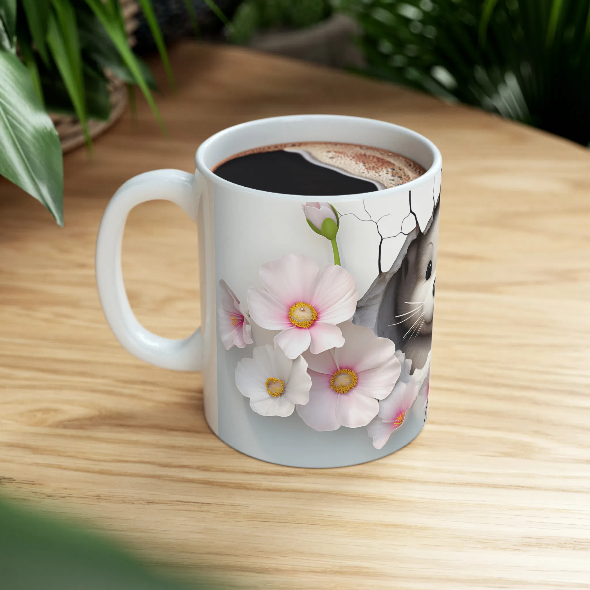 ماگ طرح سه بعدی سمور و گل مدل NM3054 — تصویر 2
