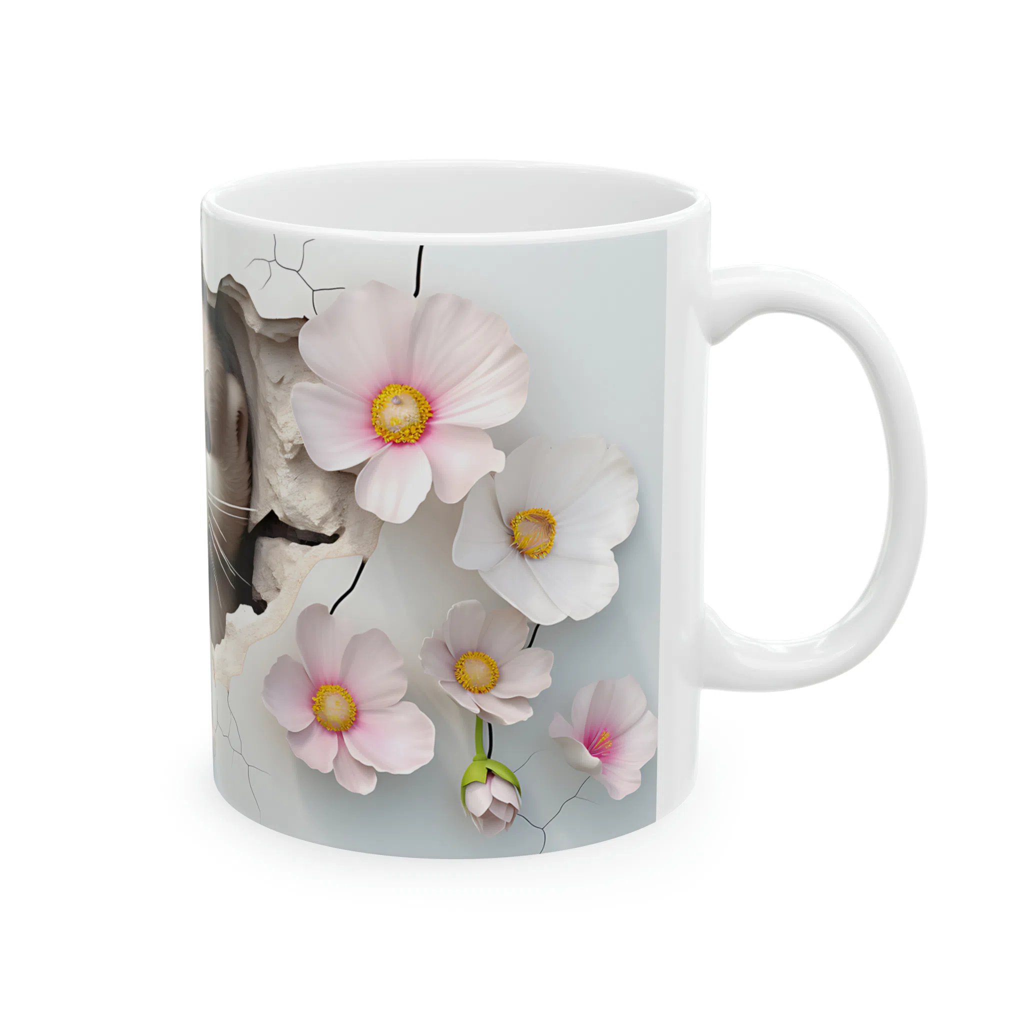 ماگ طرح سه بعدی سمور و گل مدل NM3054 — تصویر 5