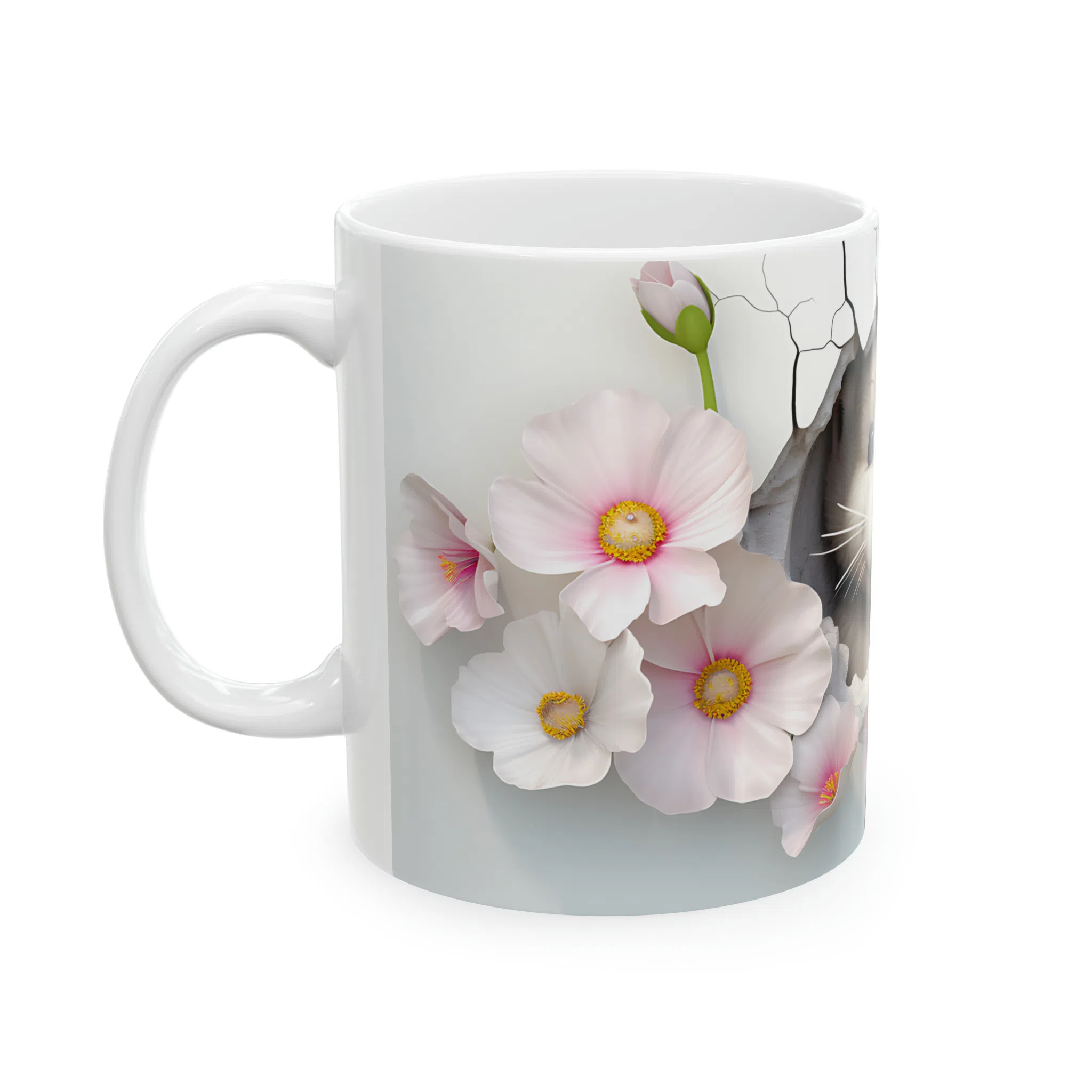 ماگ طرح سه بعدی سمور و گل مدل NM3054 — تصویر 6