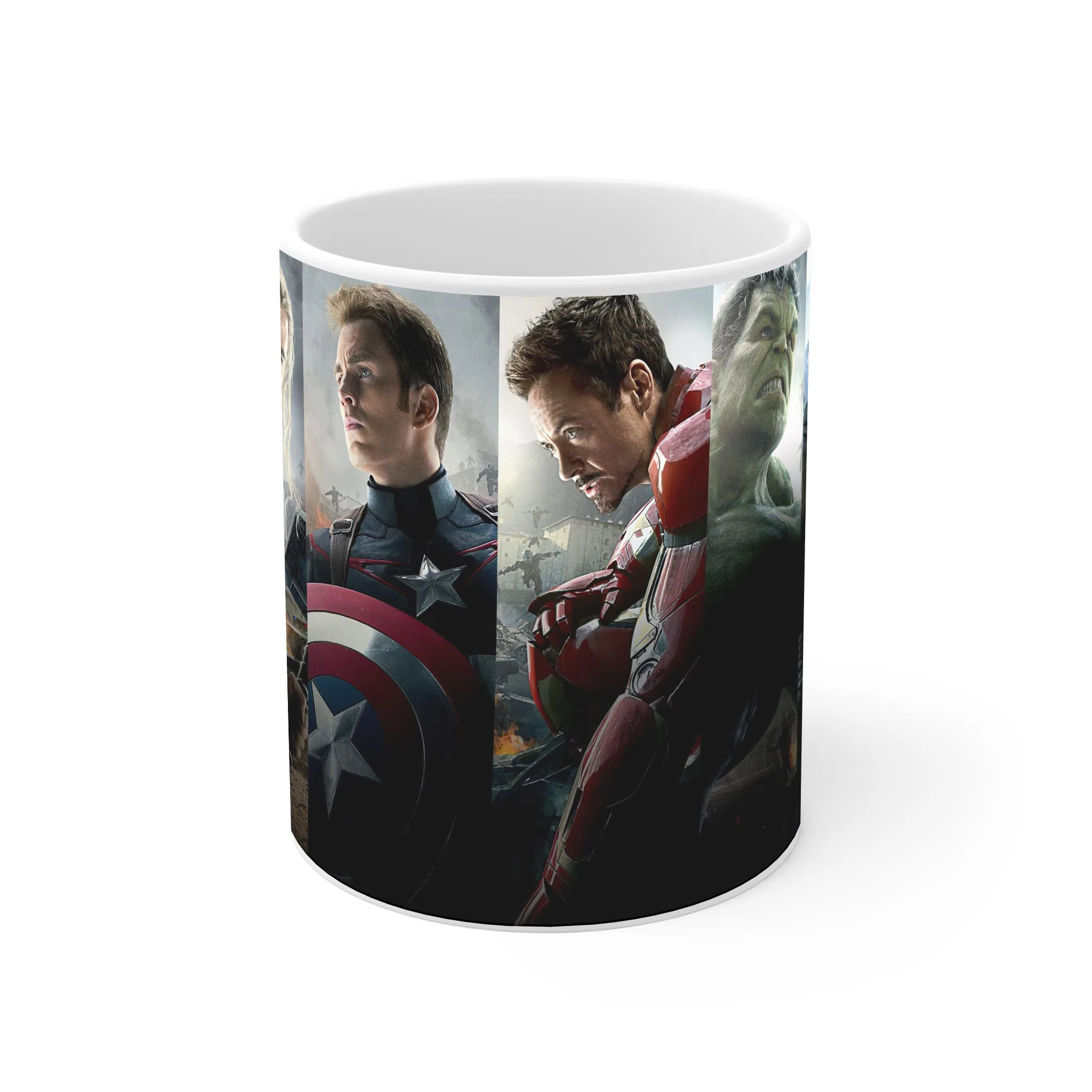 ماگ لیمینات طرح فیلم انتقام‌جویان Avengers کاپیتان آمریکا، آیرون‌من و هالک کد NM10605