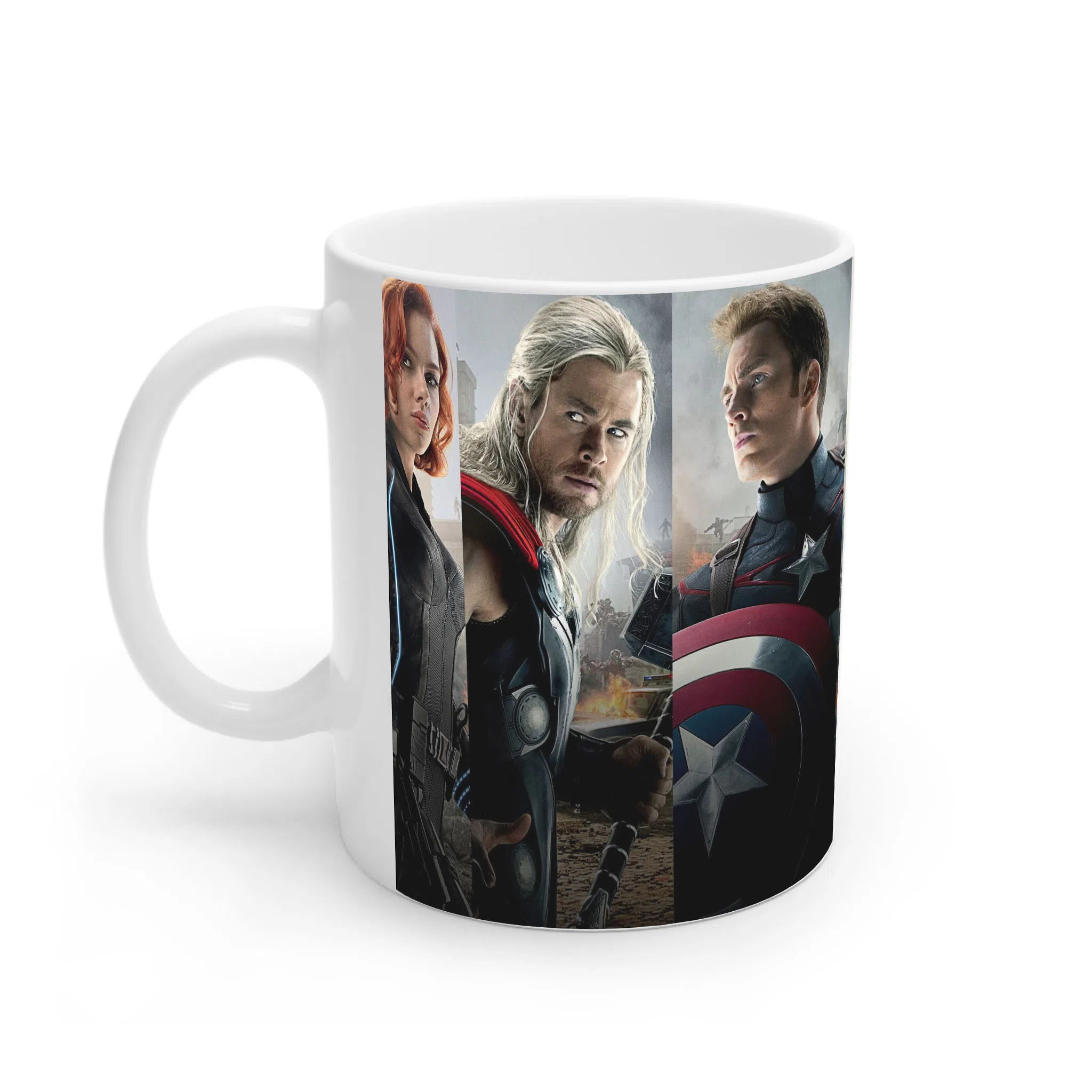 ماگ لیمینات طرح فیلم انتقام‌جویان Avengers کاپیتان آمریکا، آیرون‌من و هالک کد NM10605 — تصویر 3
