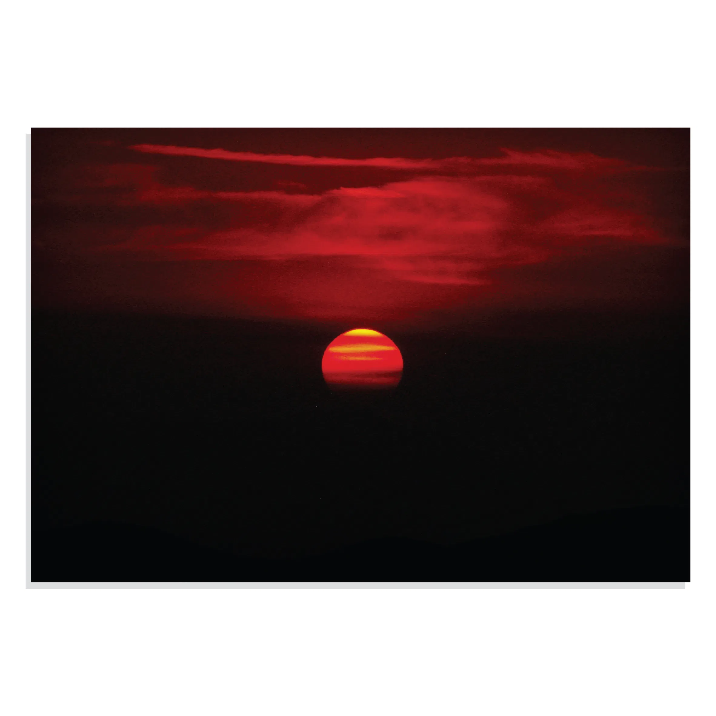 تابلو شاسی طرح غروب قرمز و ابرهای تاریک Red Sunset &amp; Dark Clouds مدل NV0856