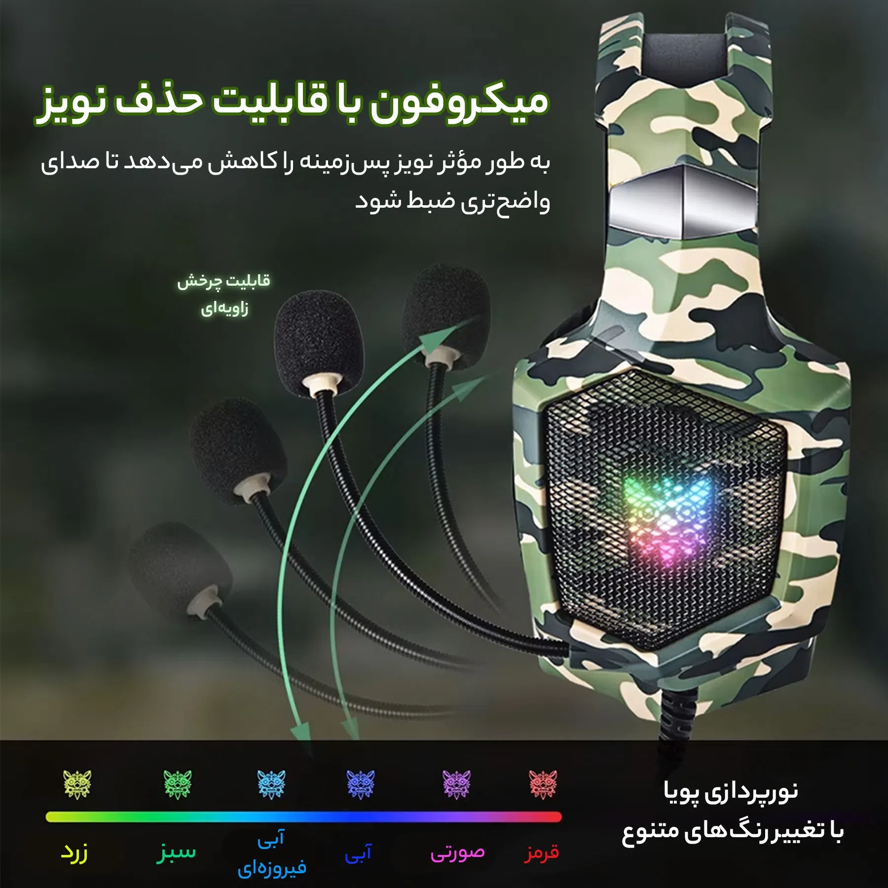 هدفون مخصوص بازی اونیکوما مدل K8 — تصویر 9