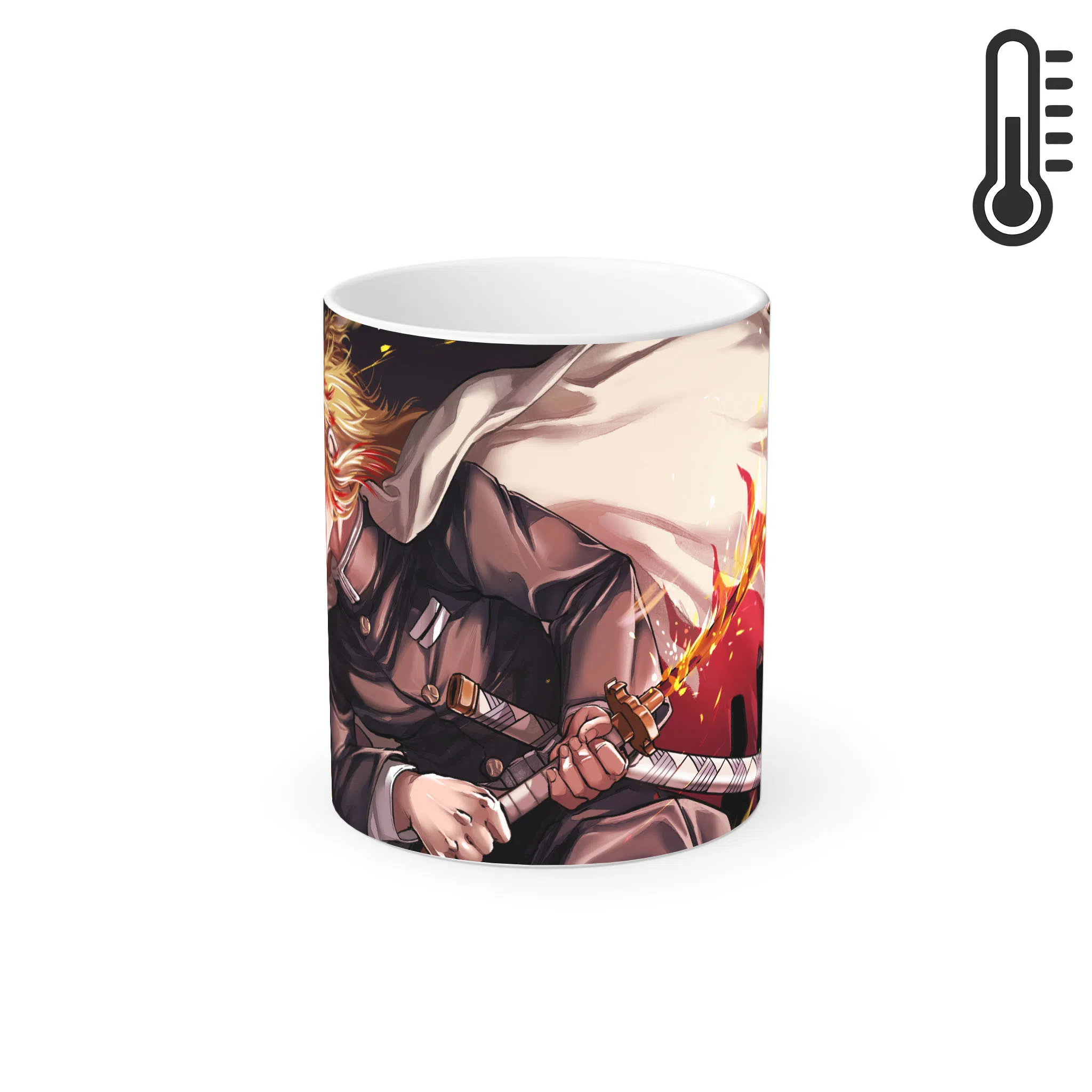 ماگ حرارتی لیمینات طرح انیمه شیطان کش هاشیرا شعله - Kyojuro Rengoku - Kimetsu no Yaiba - Demon Slayer کد NM0641 — تصویر 2