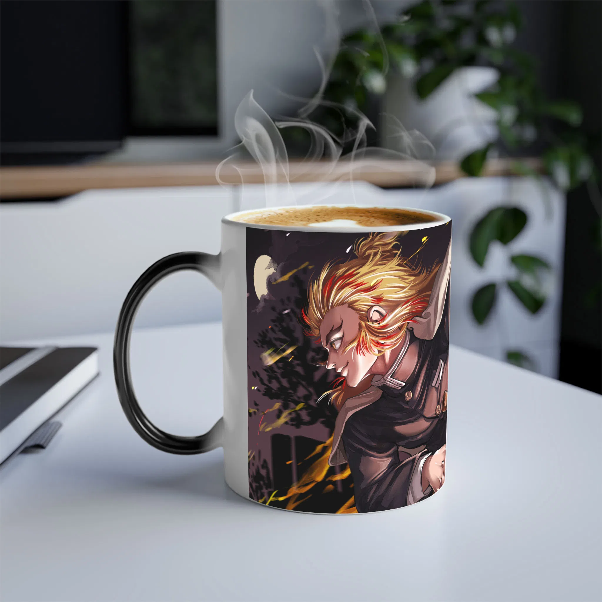 ماگ حرارتی لیمینات طرح انیمه شیطان کش هاشیرا شعله - Kyojuro Rengoku - Kimetsu no Yaiba - Demon Slayer کد NM0641 — تصویر 3