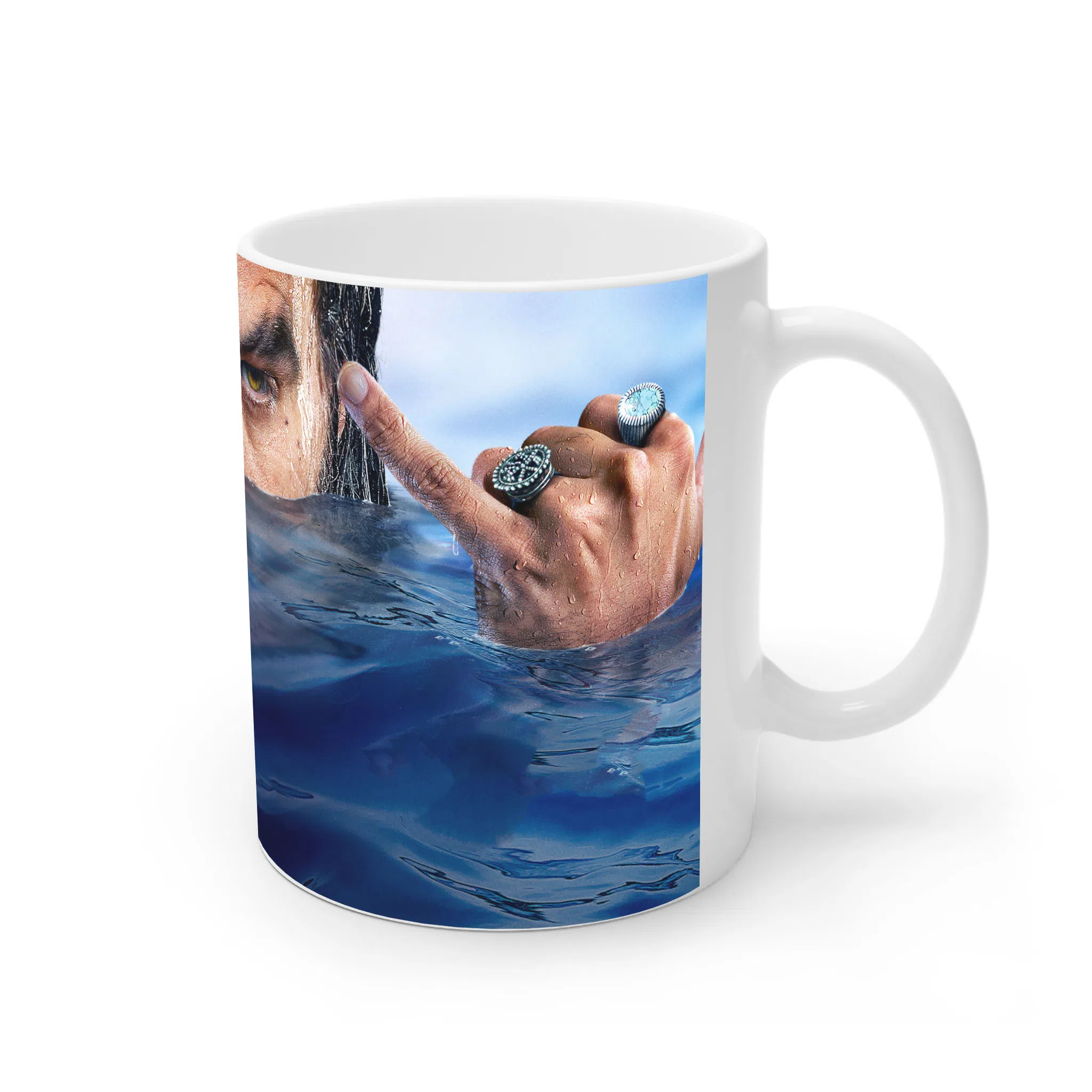 ماگ لیمینات طرح فیلم آکوامن Aquaman قهرمان در حال ظهور از آب کد NM10514 — تصویر 3