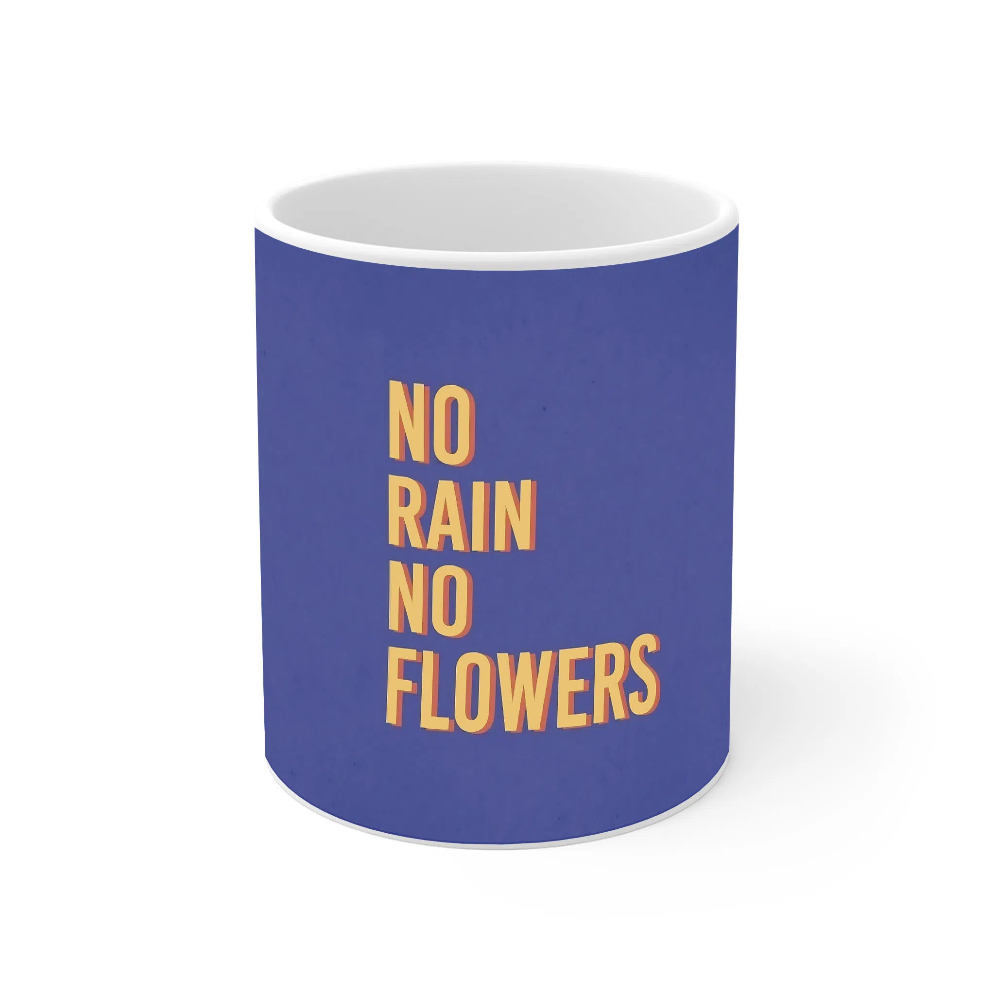 ماگ لیمینات طرح نوشته No rain No flower کد NM14030