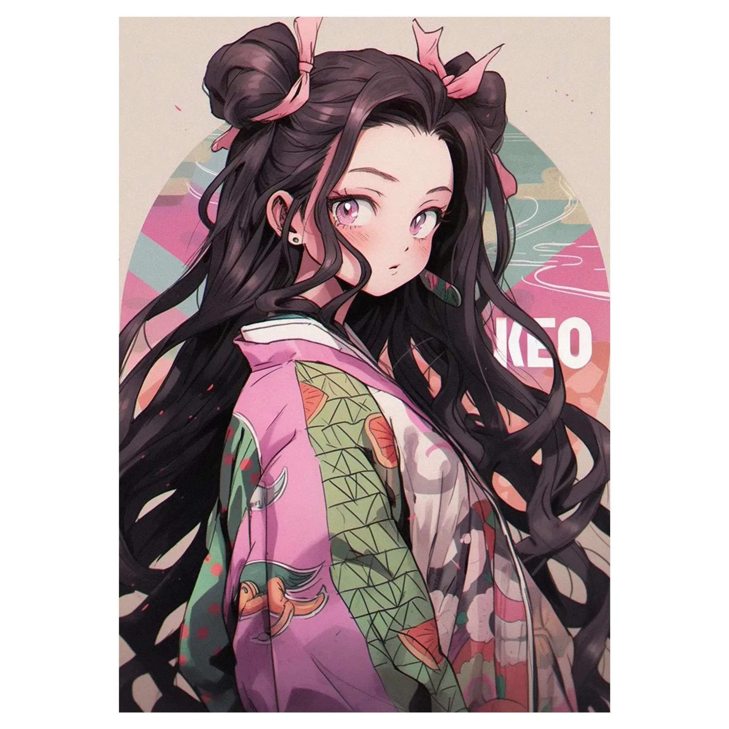 تابلو شاسی لیمینات طرح انیمه شیطان کش نزوکو Demon Slayer Nezuko مدل NV1567