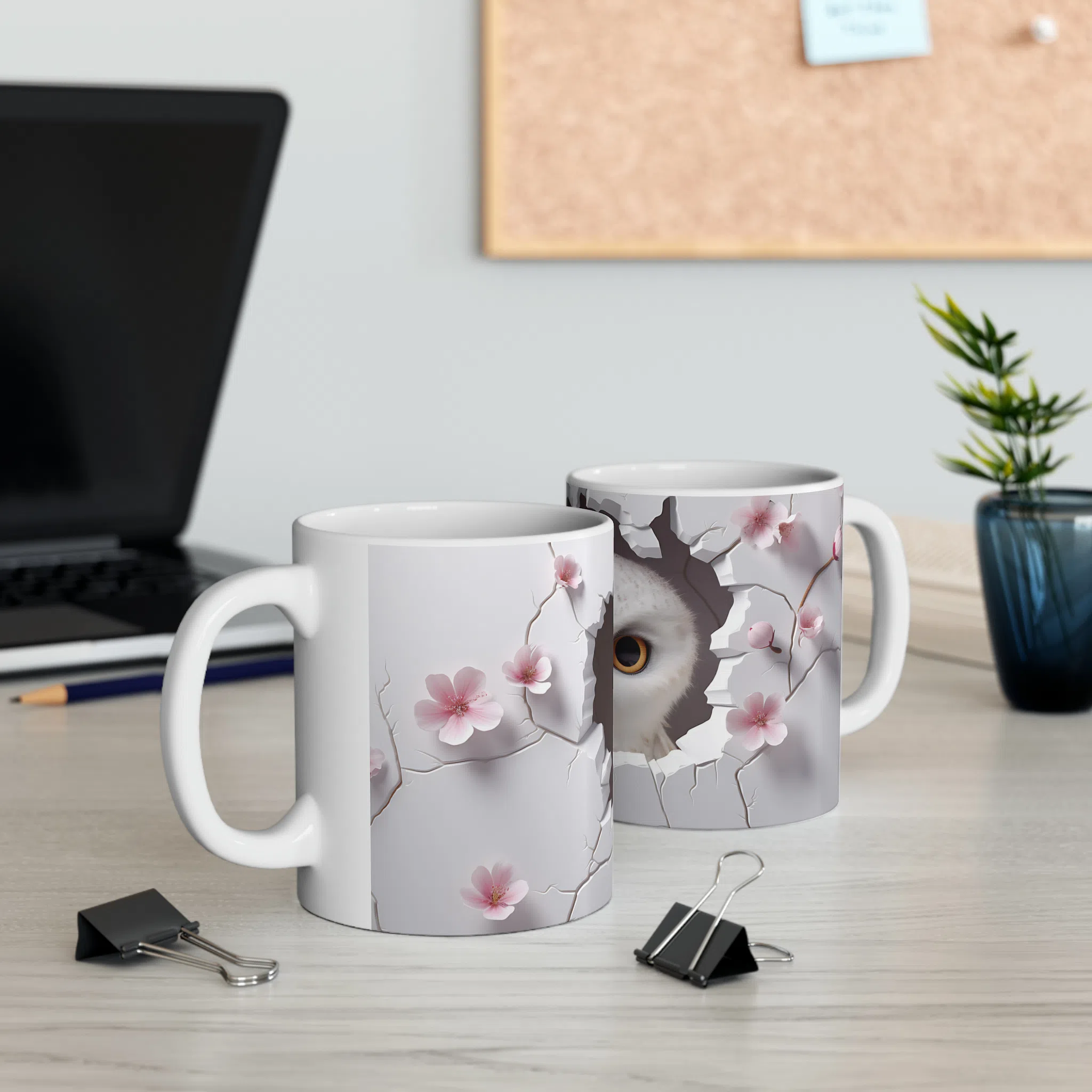 ماگ طرح سه بعدی حیوانات جغد owl مدل NM3195 — تصویر 3
