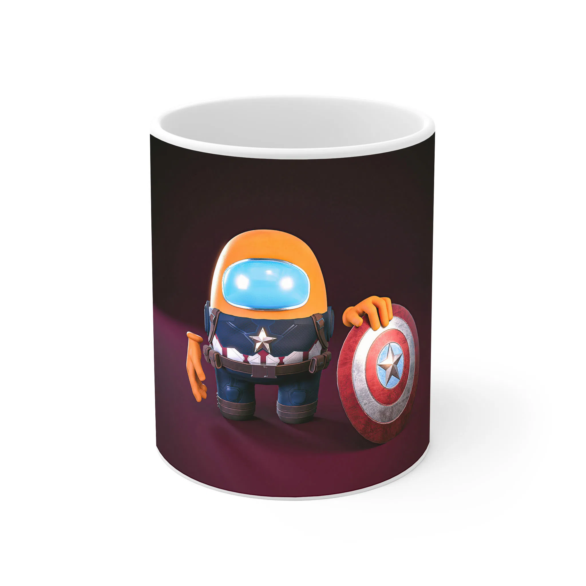 ماگ لیمینات طرح بازی Among Us با لباس Captain America کد NM5931