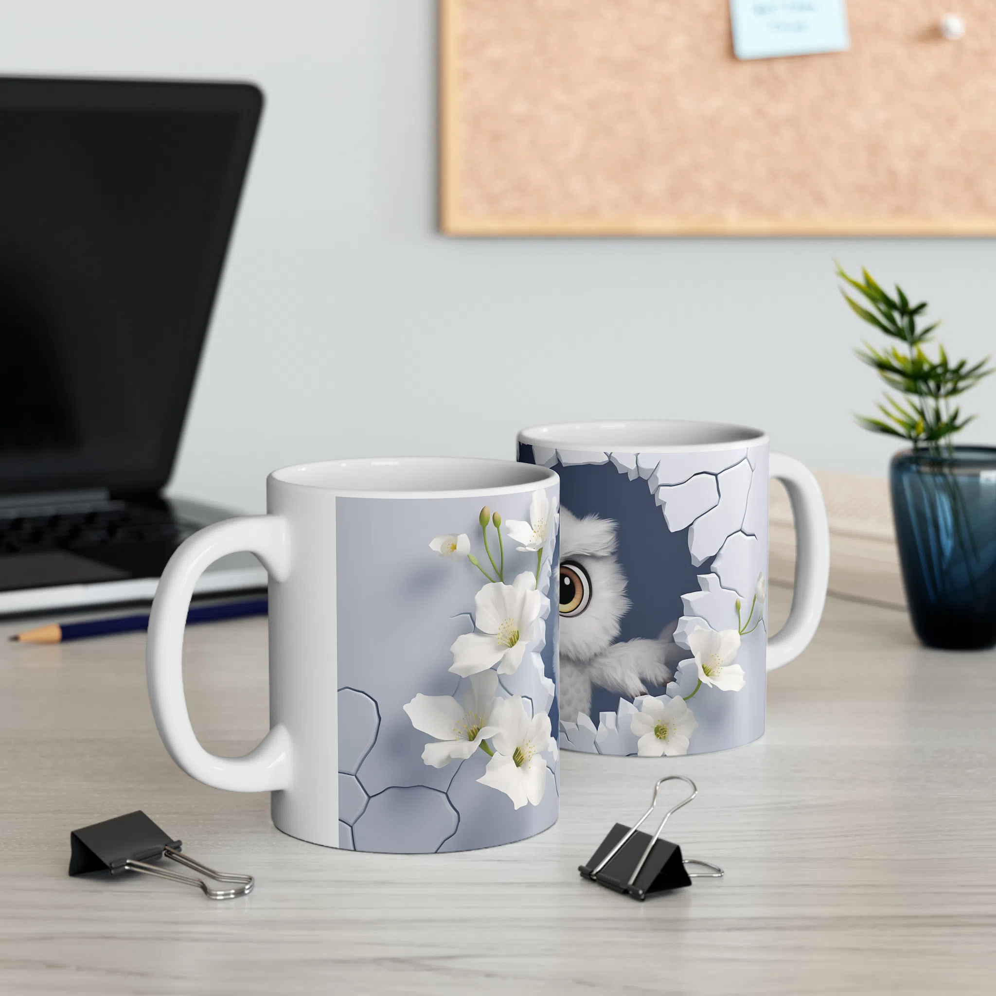 ماگ طرح سه بعدی حیوانات جغد owl مدل NM3187 — تصویر 3