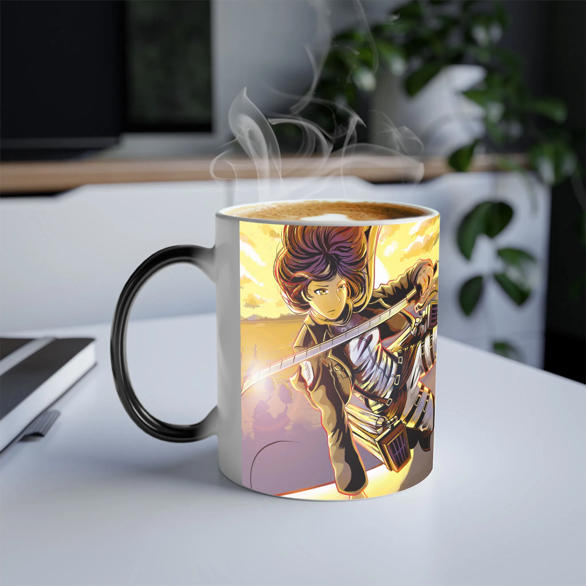 ماگ  حرارتی لیمینات طرح انیمه حمله به غول ها - Shingeki no Kyojin - Attack on Titan - Mikasa Ackerman کد NM0498 — تصویر 2