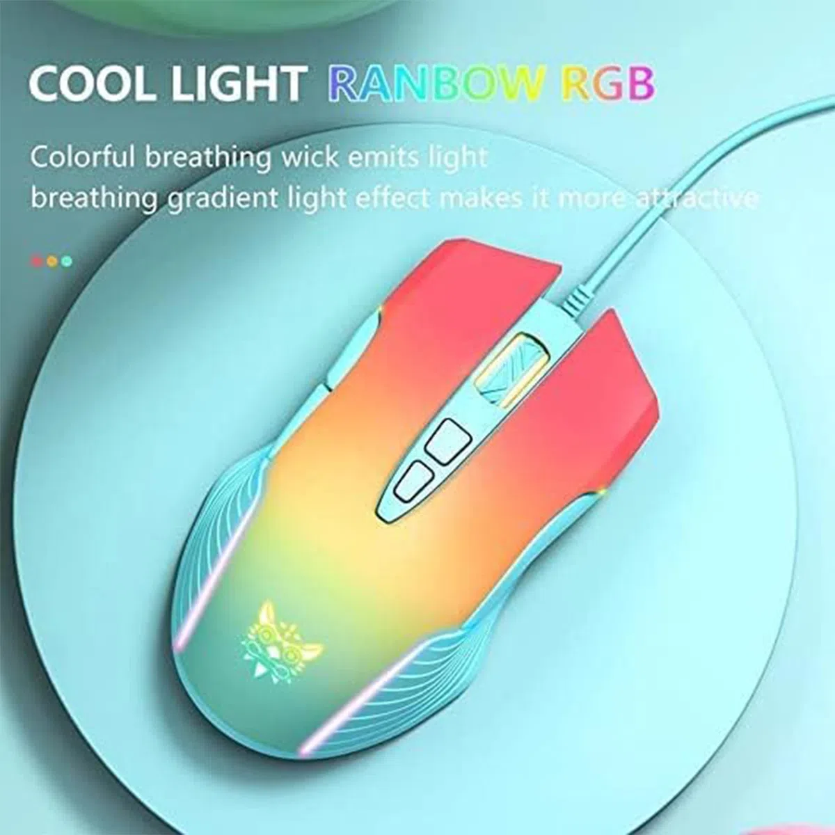 ماوس مخصوص بازی اونیکوما طرح رنگین کمانی مدل CW905 Rainbow — تصویر 7