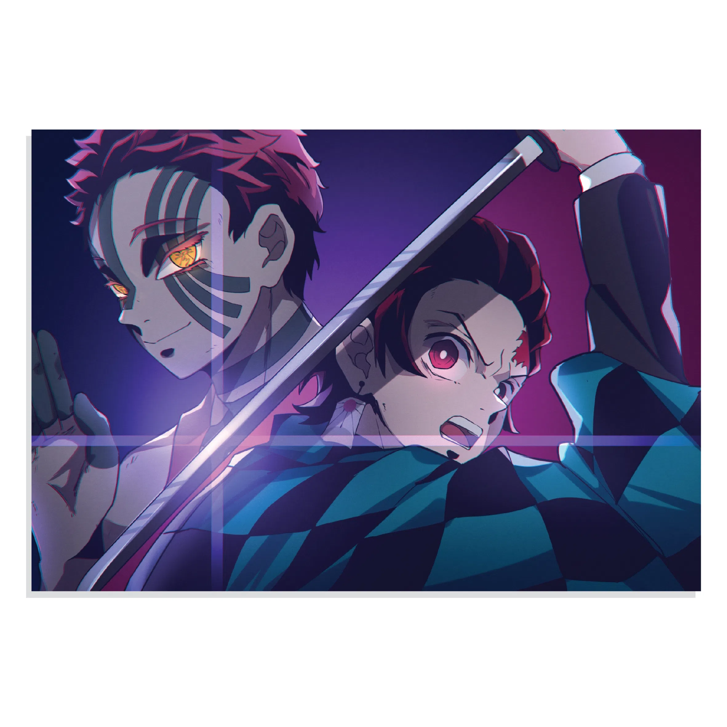 پوستر طرح انیمه شیطان کش Demon Slayer Anime Akaza x Tanjiro مدل NV0531