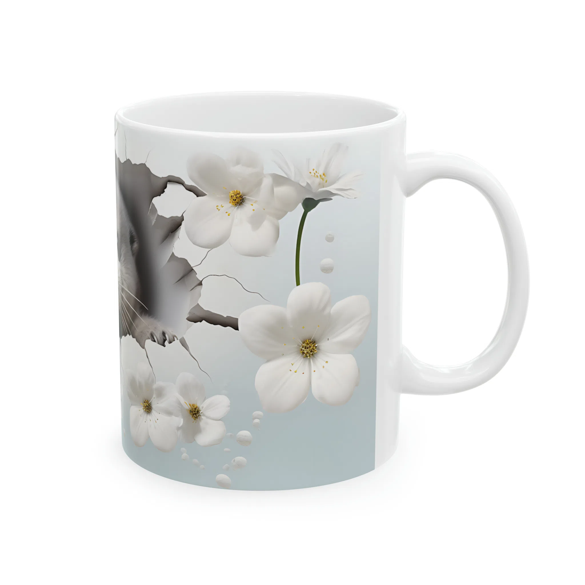 ماگ طرح سه بعدی سمور میان گل ها مدل NM3068 — تصویر 6