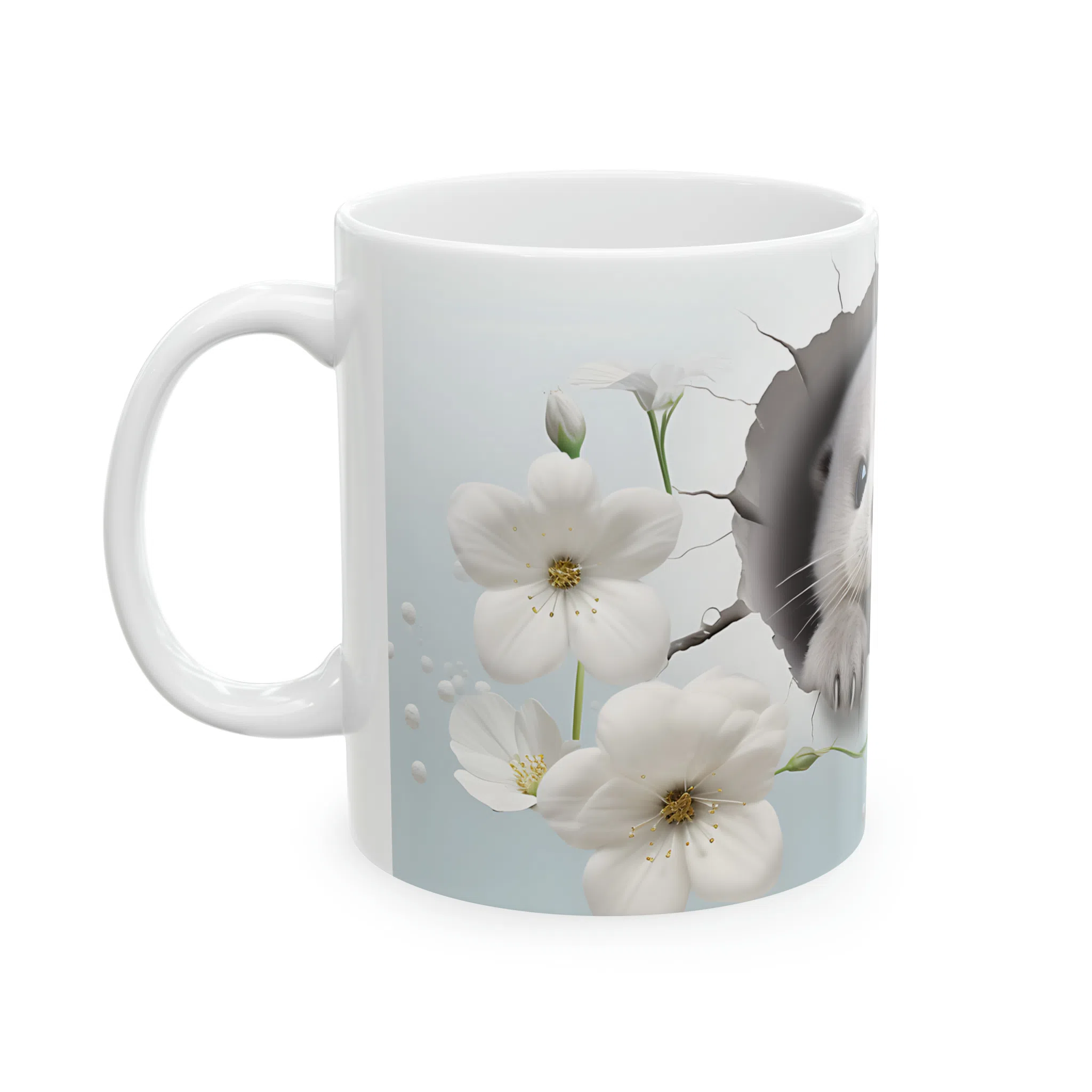 ماگ طرح سه بعدی سمور میان گل ها مدل NM3068 — تصویر 7