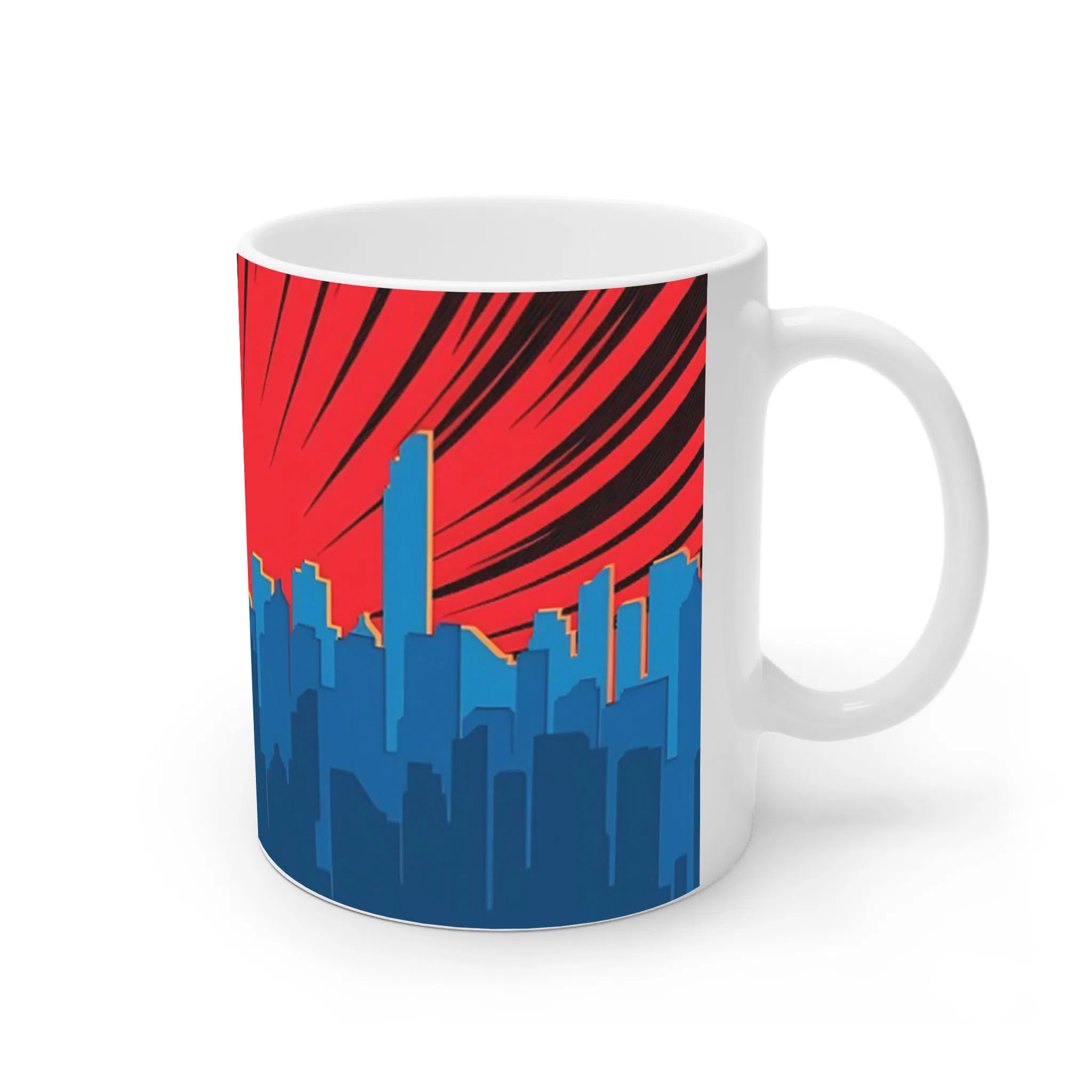 ماگ لیمینات طرح Pop Style Comic City کد NM15719 — تصویر 2