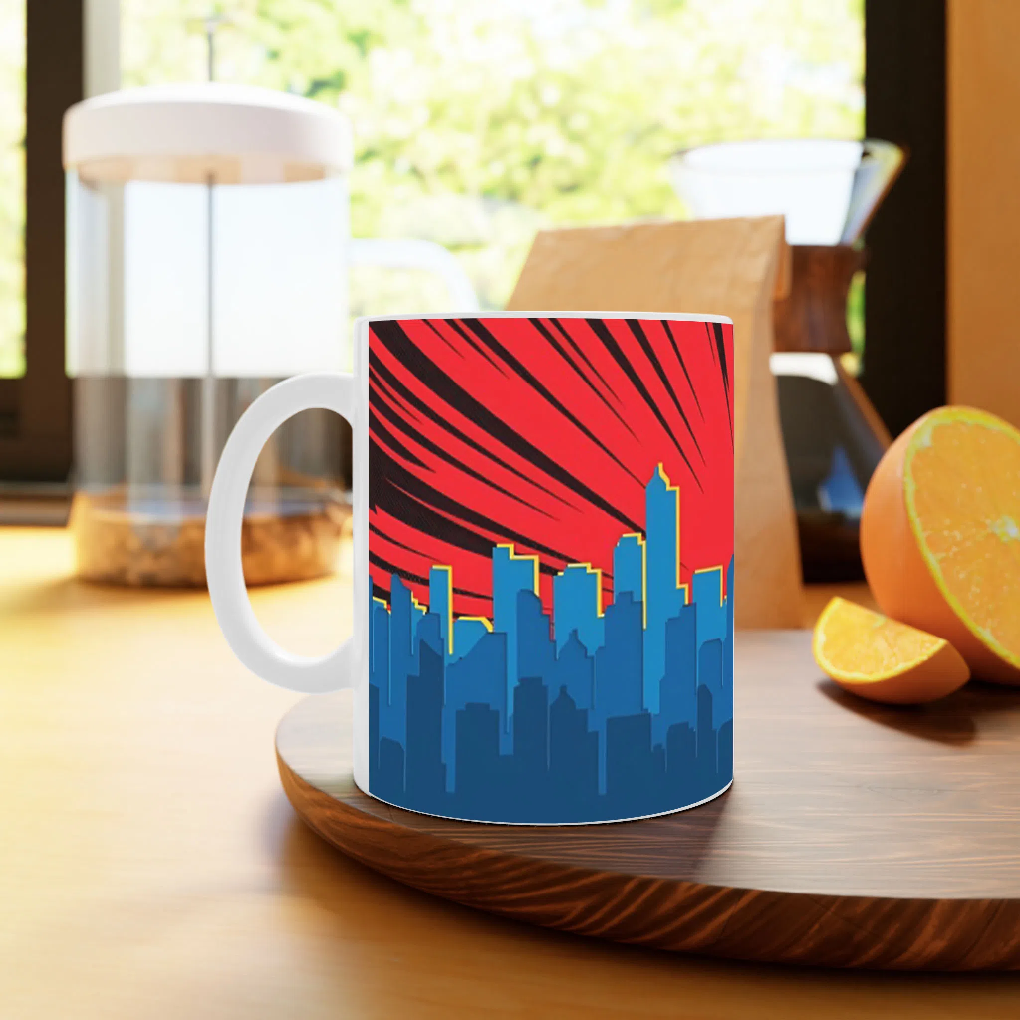 ماگ لیمینات طرح Pop Style Comic City کد NM15719 — تصویر 4