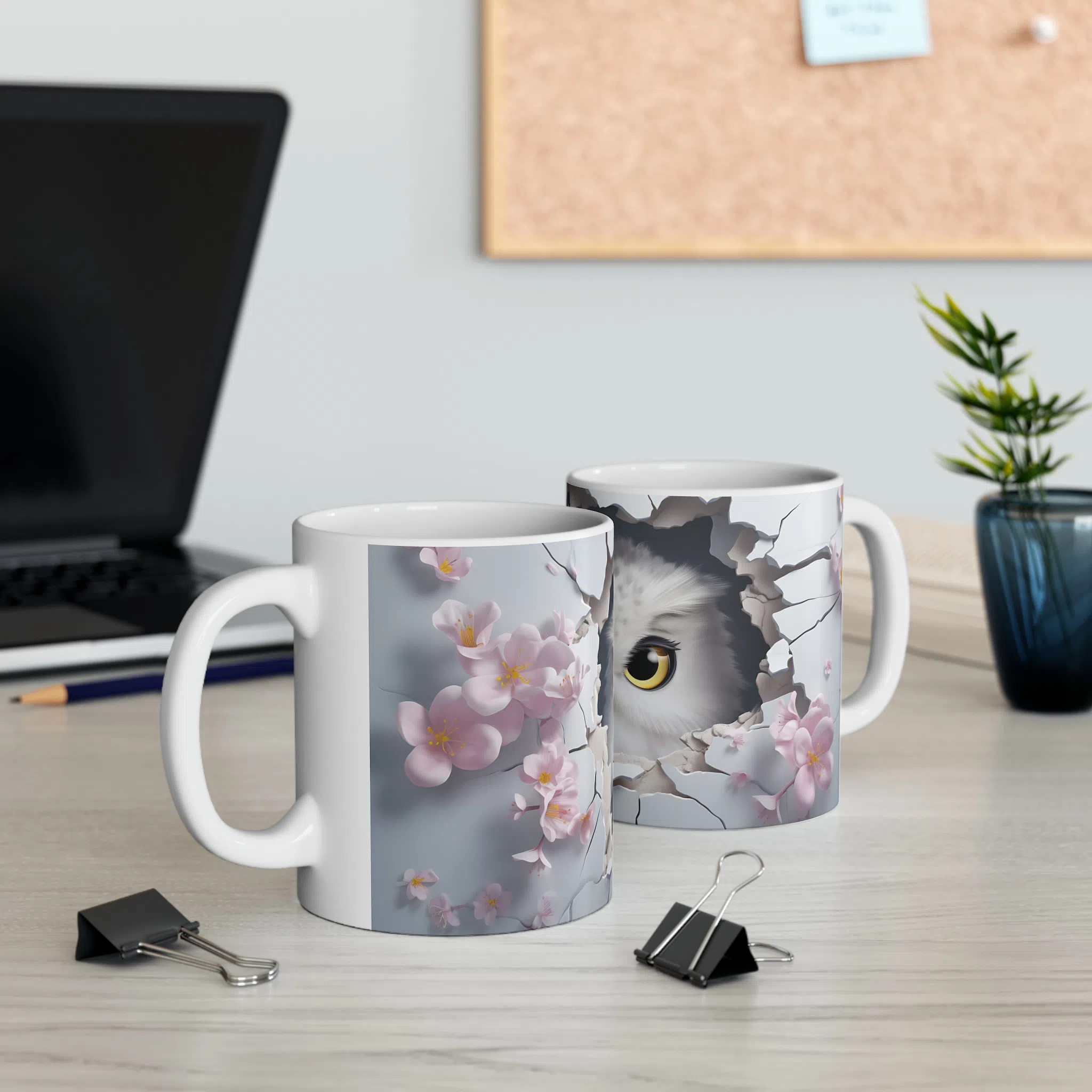 ماگ طرح سه بعدی حیوانات جغد owl مدل NM3184 — تصویر 3