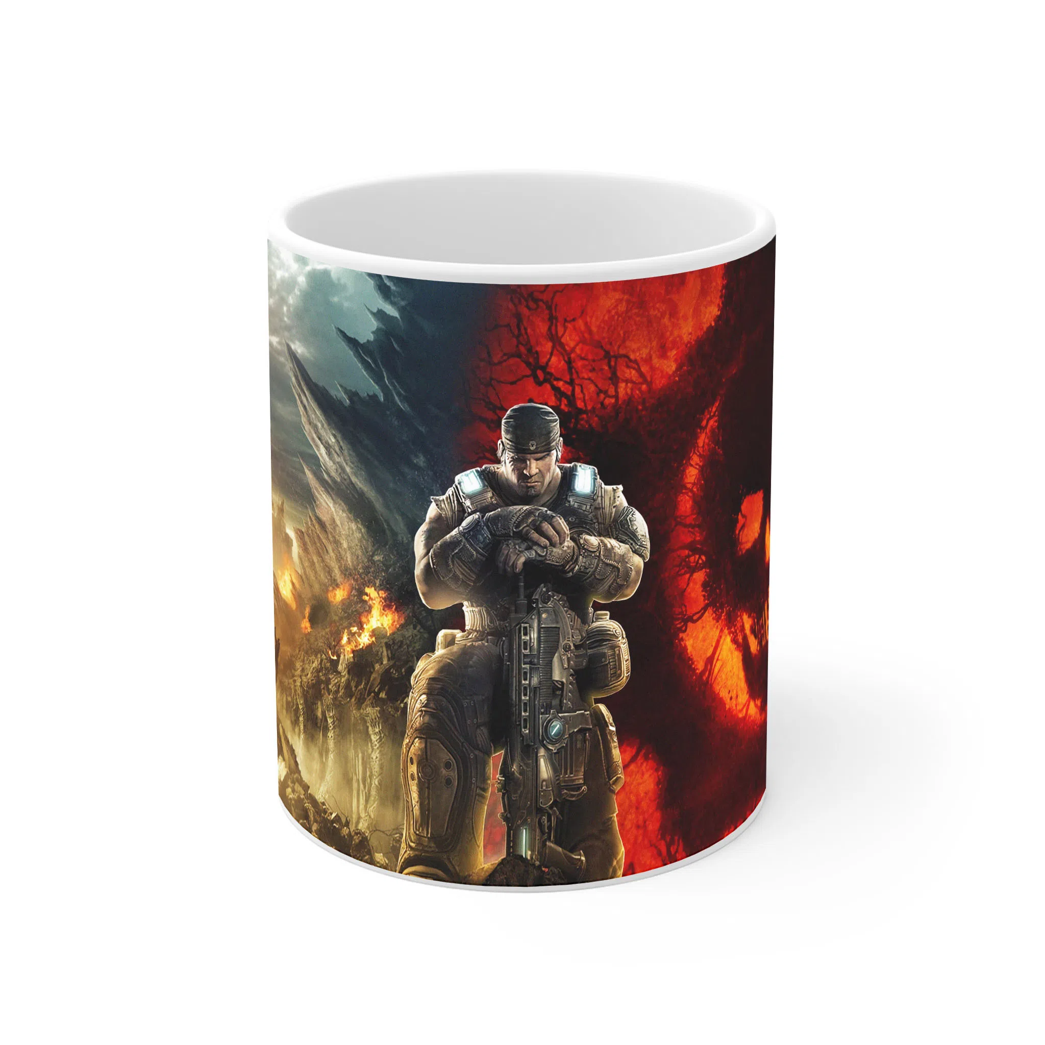 ماگ لیمینات طرح بازی Gears of War Game مدل مارکوس فینکس در میدان نبرد کد NM7660
