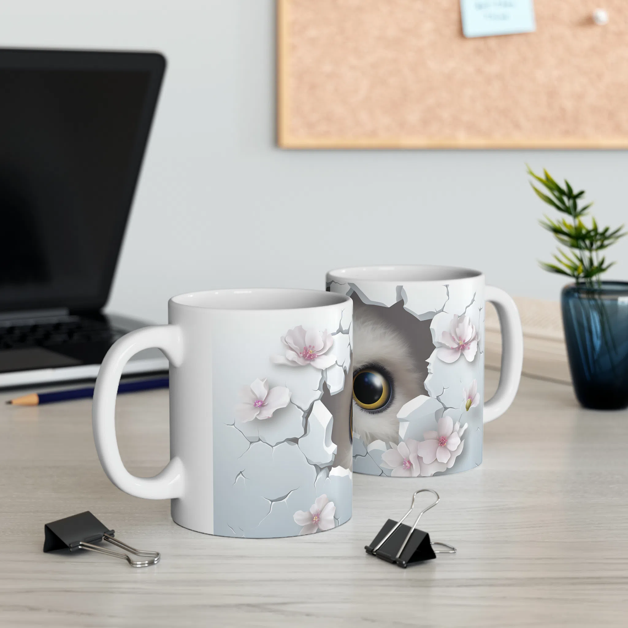 ماگ طرح سه بعدی حیوانات جغد owl مدل NM3179 — تصویر 3