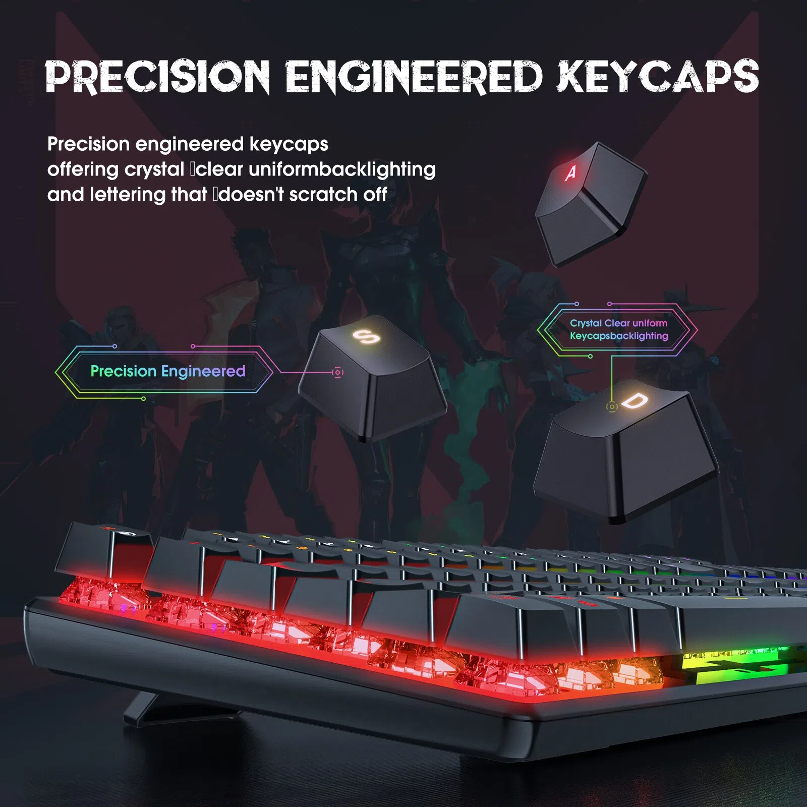 کیبورد مخصوص بازی اونیکوما مدل G27 RGB، مکانیکال سوییچ آبی، Full size، نورپردازی RGB — تصویر 2