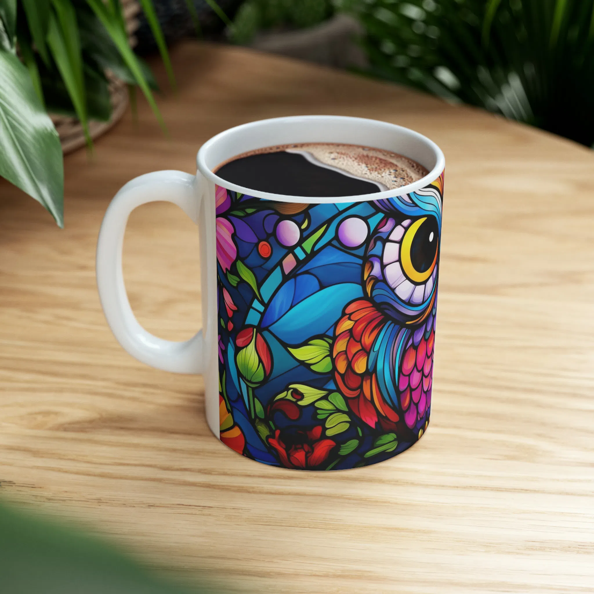 ماگ طرح سه بعدی جغد رنگارنگ مدل NM3007 — تصویر 6