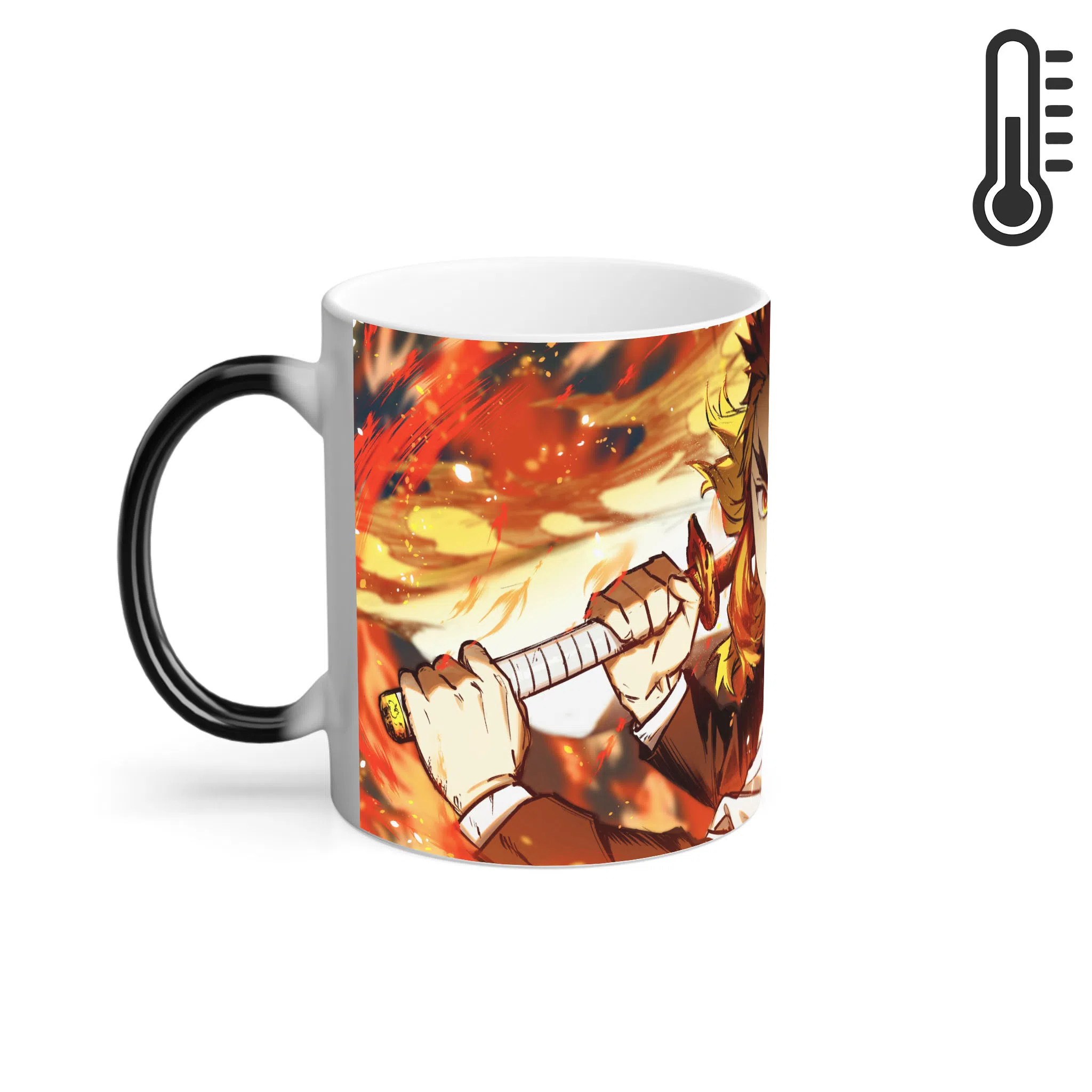 ماگ حرارتی لیمینات طرح انیمه شیطان کش هاشیرا شعله - Kyojuro Rengoku - Kimetsu no Yaiba - Demon Slayer کد NM0636 — تصویر 2
