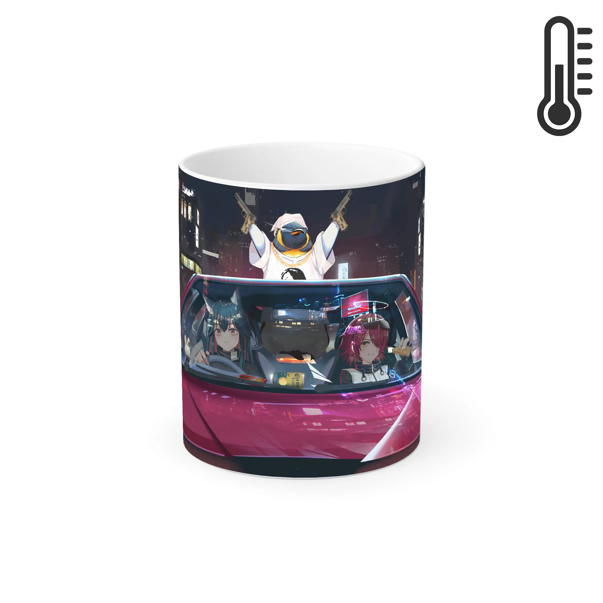 ماگ حرارتی لیمینات طرح انیمه Arknights پنگوئن گنگستر کد NM0464