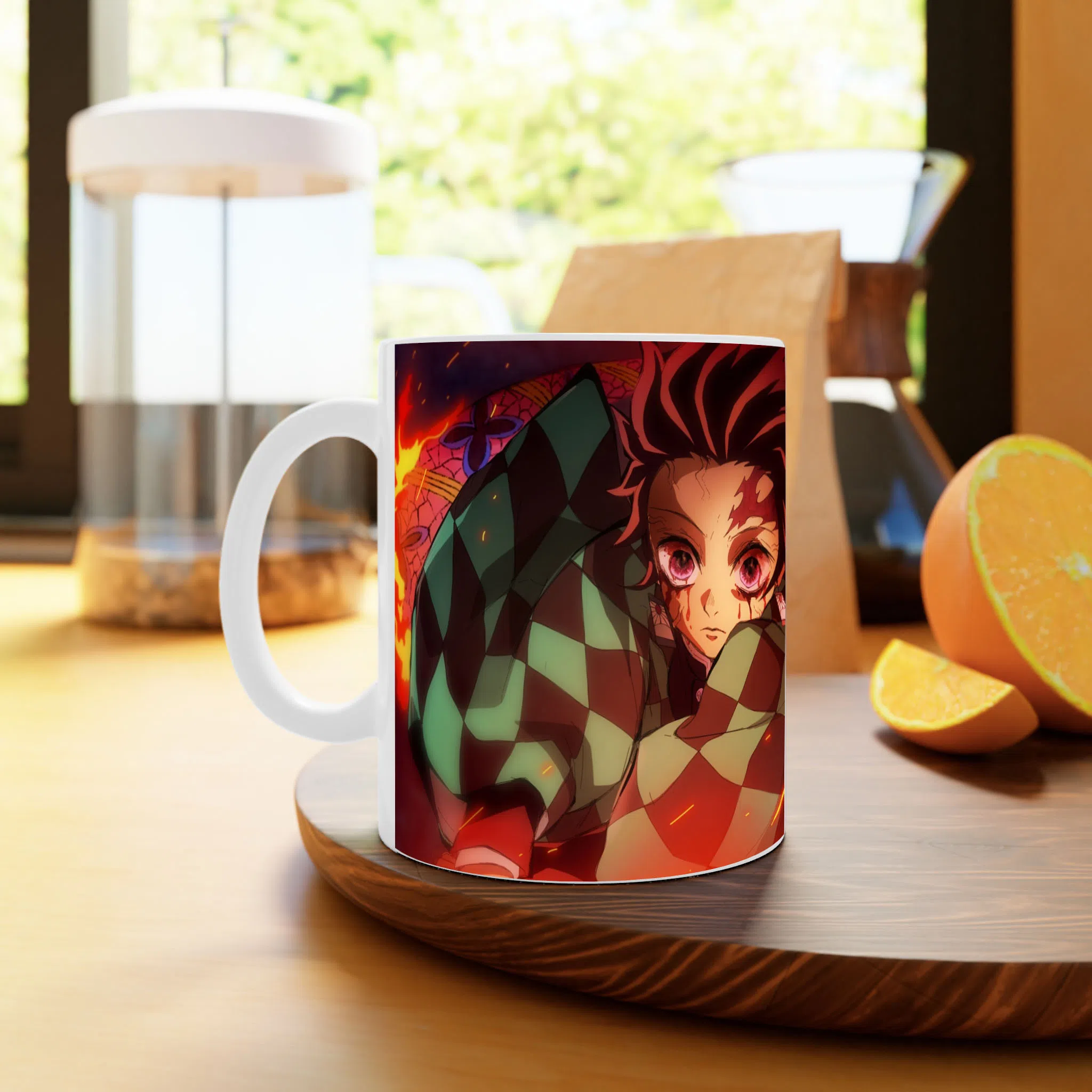 ماگ لیمینات طرح انیمه شیطان کش تانجیرو Tanjiro Kimetsu no Yaiba Demon Slayer کد NM0685 — تصویر 3