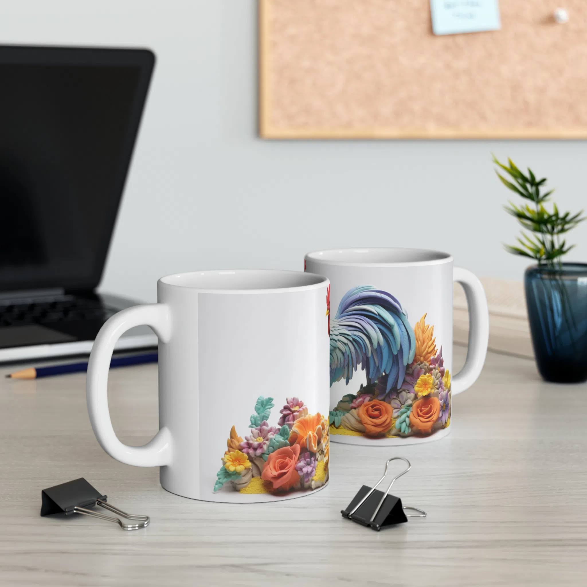 ماگ طرح سه بعدی خروس پررنگی مدل NM3025 — تصویر 3