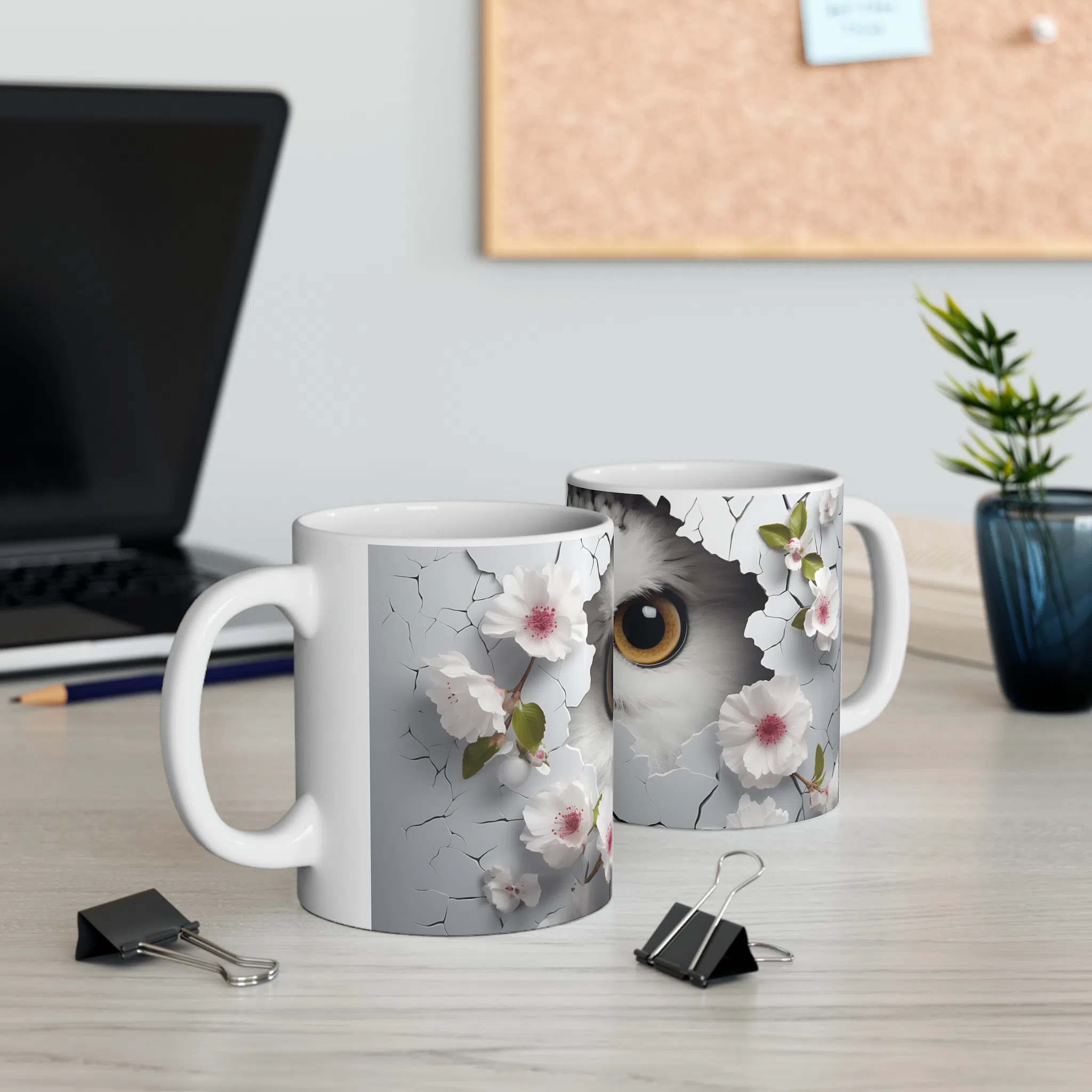 ماگ طرح سه بعدی حیوانات جغد owl مدل NM3185 — تصویر 3