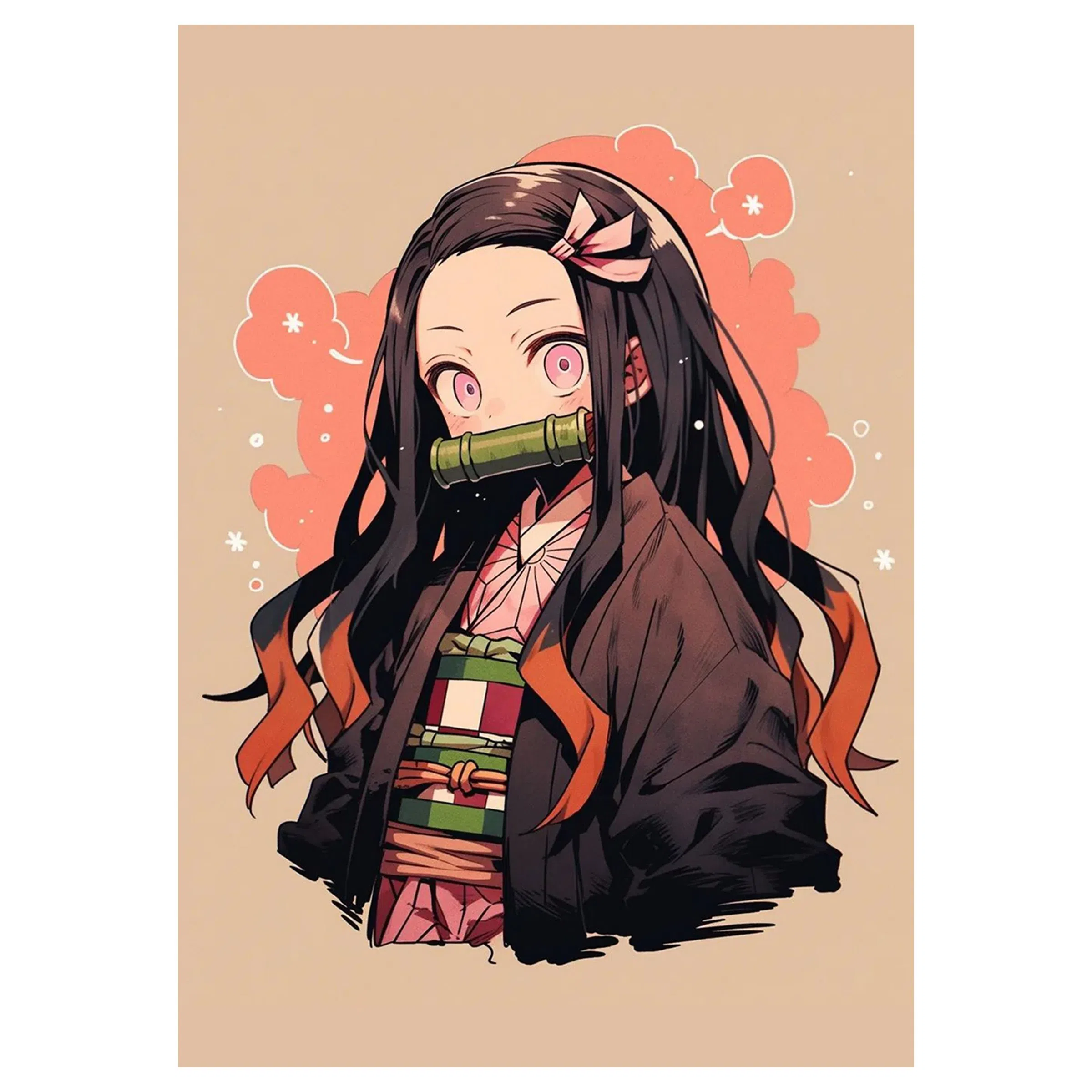 تابلو شاسی لیمینات طرح انیمه شیطان کش نزوکو Demon Slayer Nezuko مدل NV1564