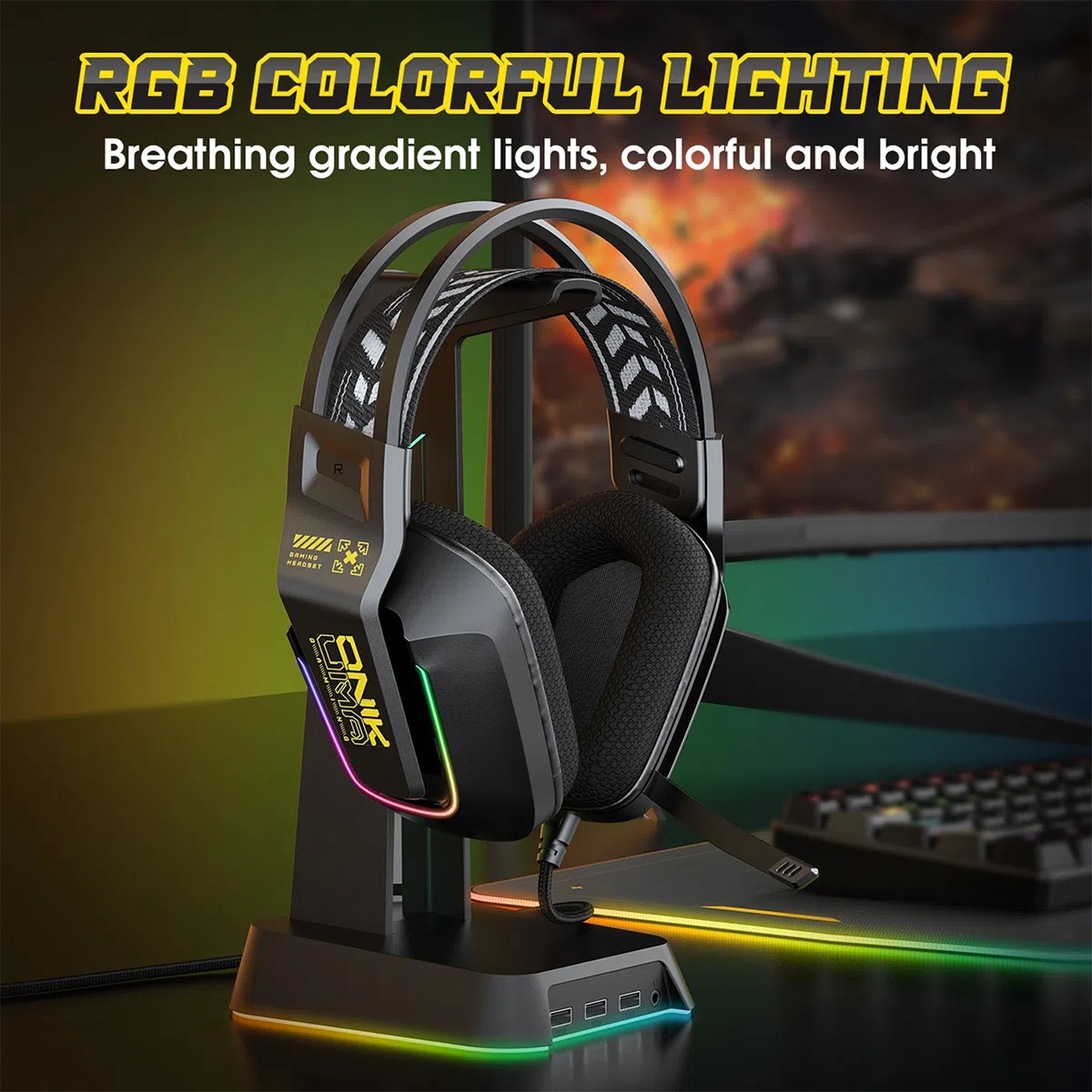 هدست گیمینگ اونیکوما مدل X13 RGB — تصویر 7