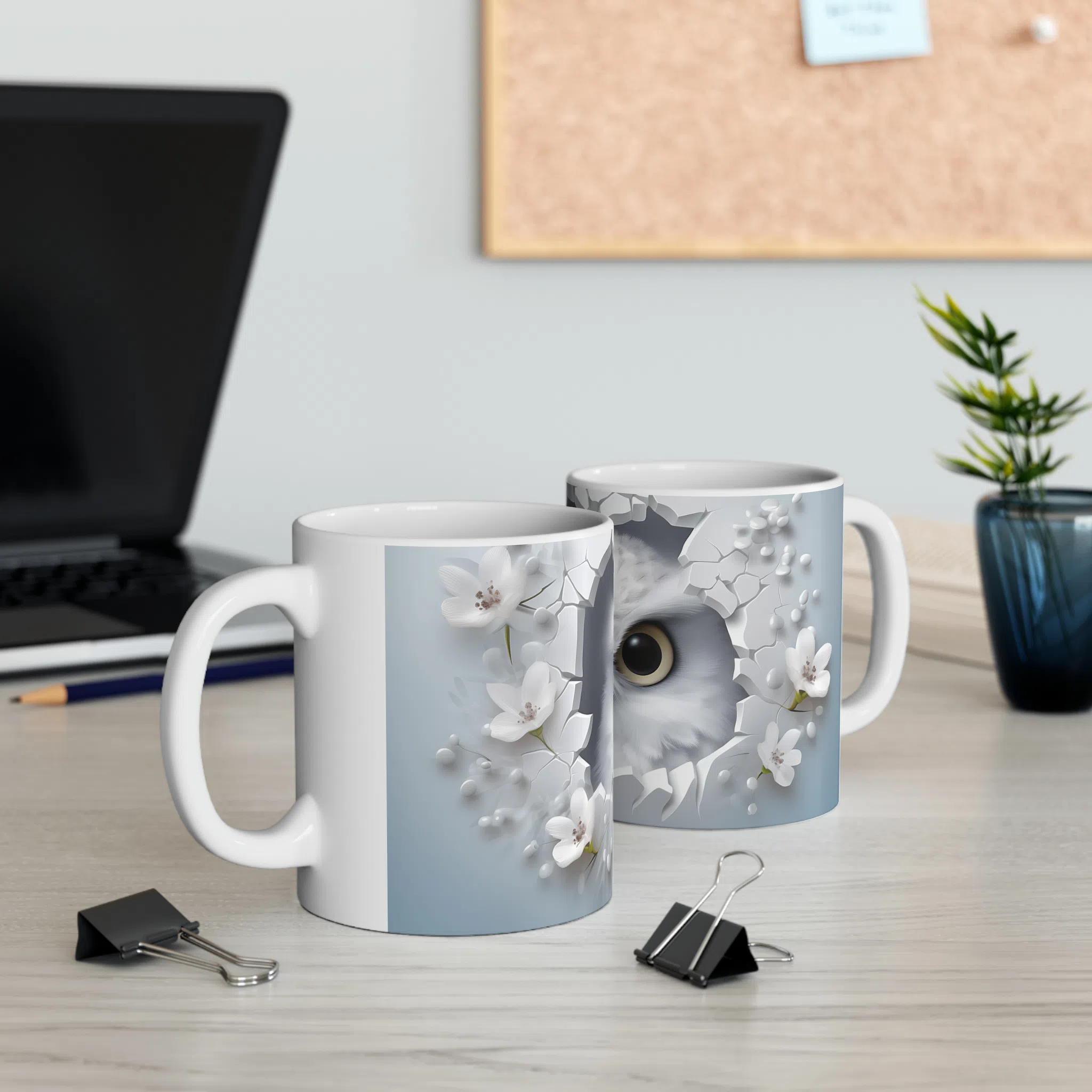 ماگ طرح سه بعدی حیوانات جغد owl مدل NM3191 — تصویر 3