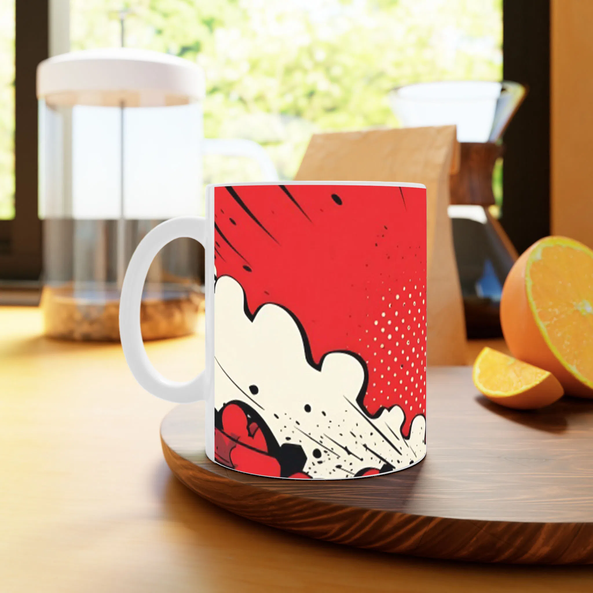 ماگ لیمینات طرح Red comics book style halftone کد NM15716 — تصویر 4