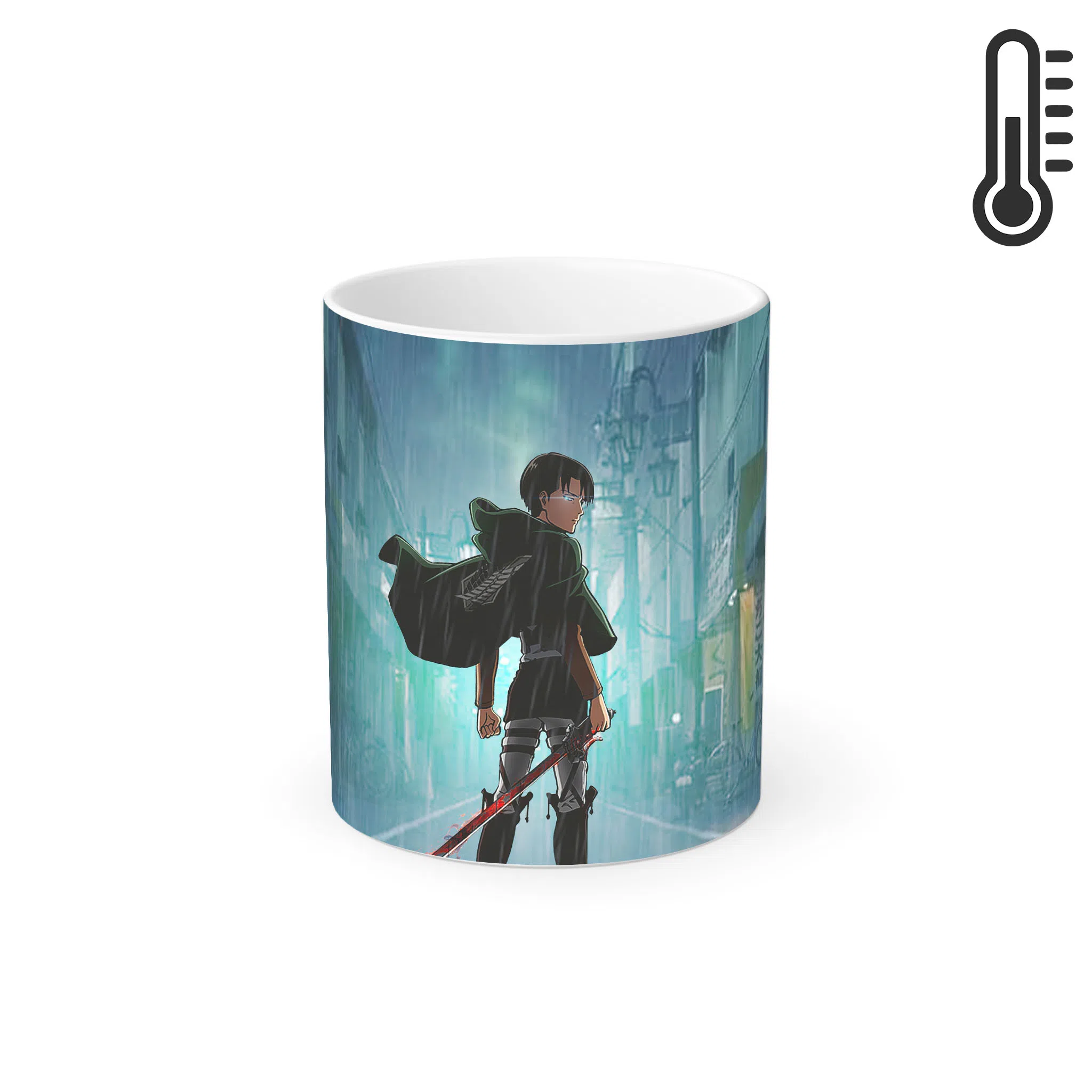 ماگ لیمینات حرارتی  طرح انیمه حمله به غول ها - Shingeki no Kyojin - Attack on Titan - Levi Ackerman کد NM0496 — تصویر 2
