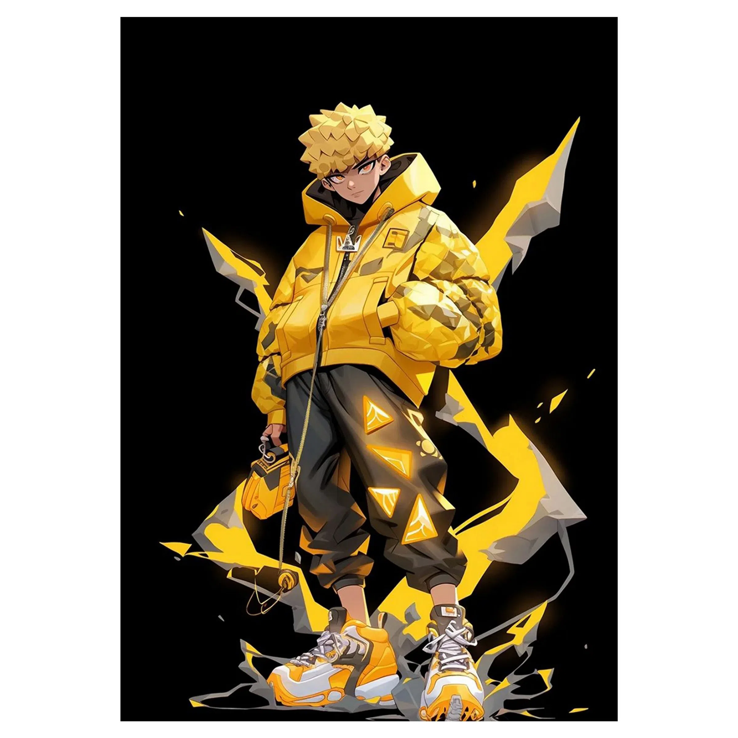 تابلو شاسی لیمینات طرح انیمه شیطان کش زنیتسو Demon Slayer Zenitsu مدل NV1555