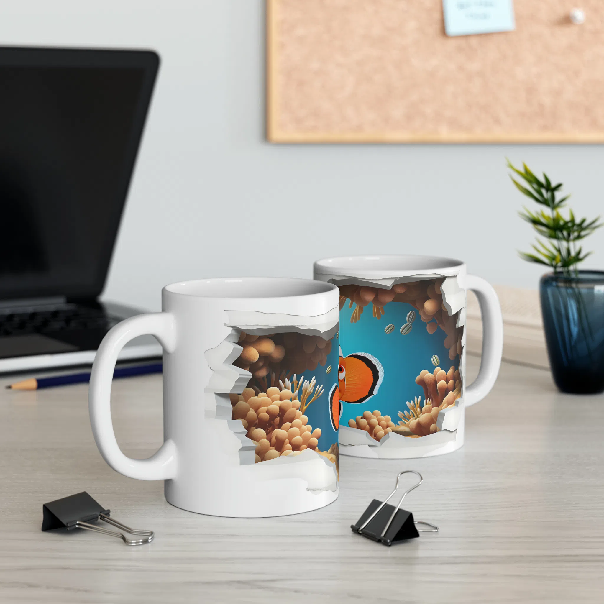 ماگ طرح سه بعدی نمو بامزه در شقایق دریایی مدل NM3041 — تصویر 7