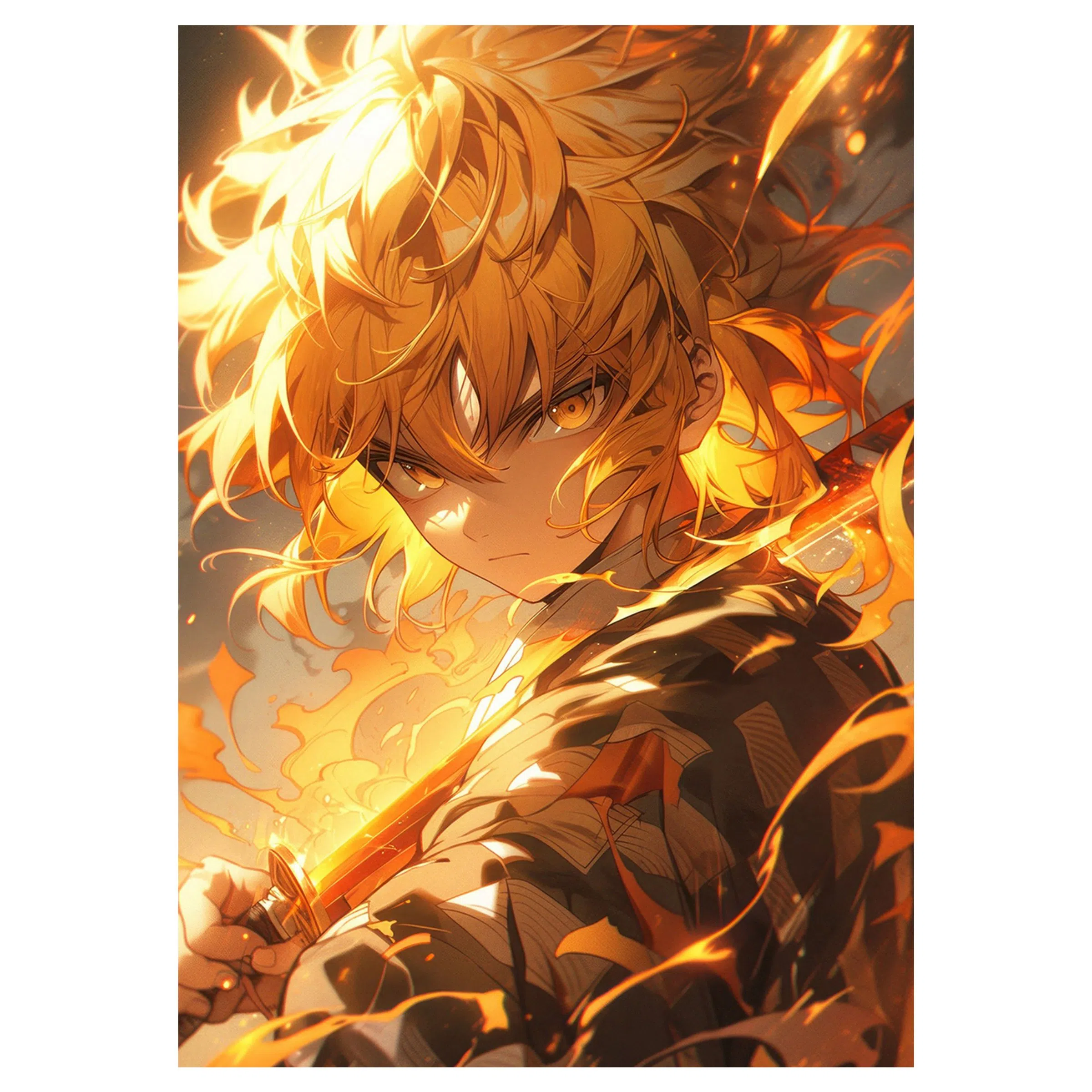 تابلو شاسی لیمینات طرح انیمه شیطان کش زنیتسو Demon Slayer Zenitsu مدل NV1556