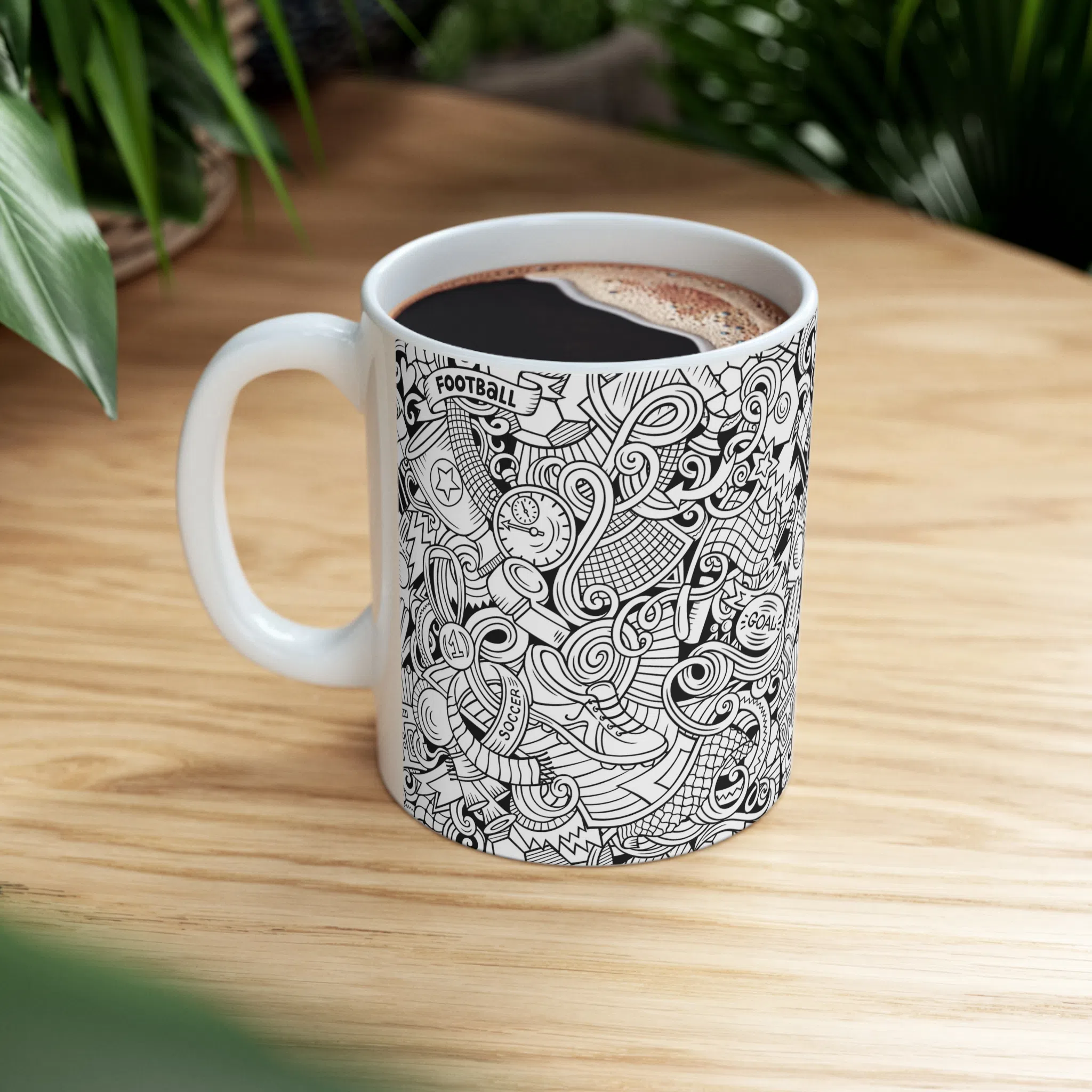 ماگ طرح نقاشی گل فوتبال مدل NM3267 — تصویر 4