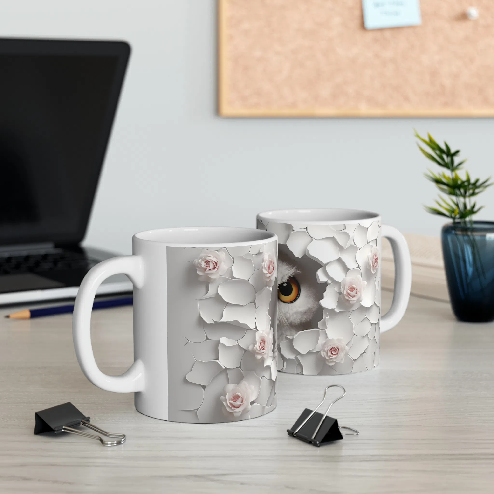 ماگ طرح سه بعدی حیوانات جغد owl مدل NM3180 — تصویر 3