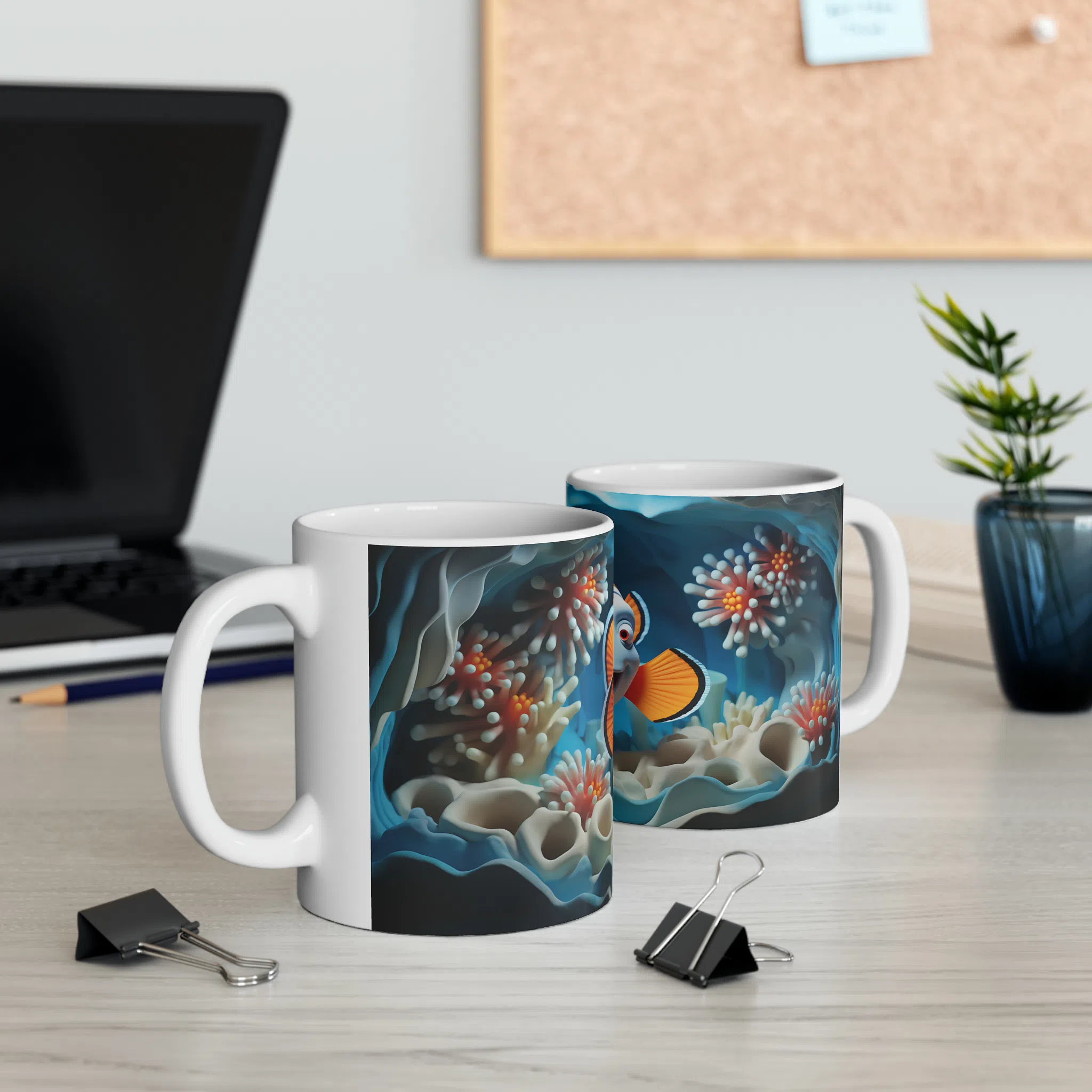 ماگ طرح سه بعدی دلقک ماهی خندان مدل NM3031 — تصویر 7