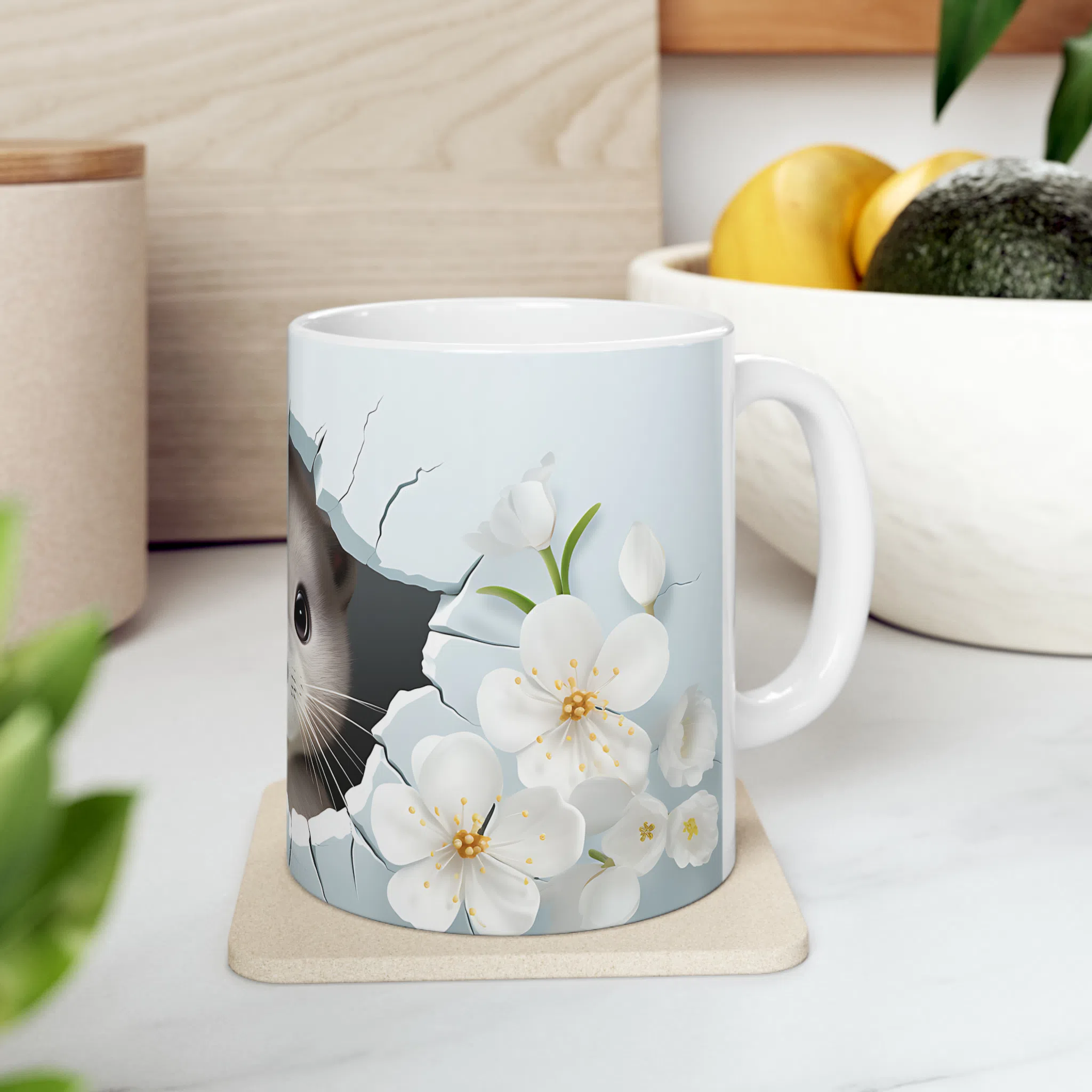 ماگ طرح سه بعدی بچه سمور بامزه مدل NM3063 — تصویر 2