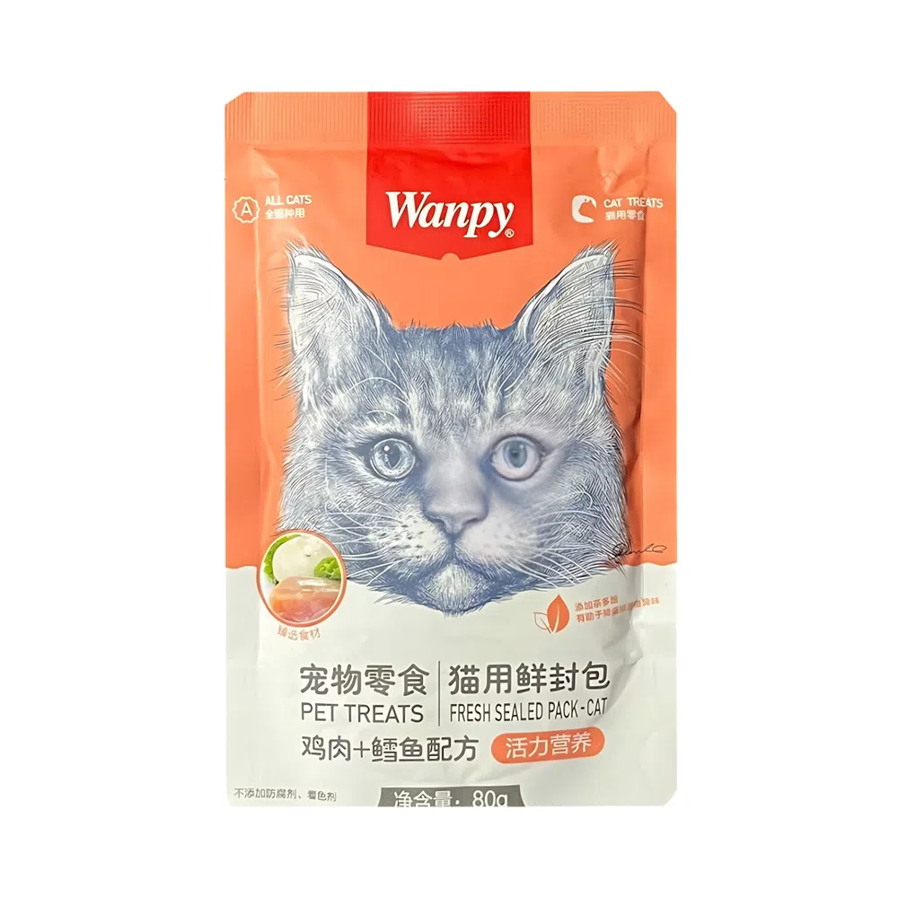 پوچ گربه ونپی با طعم مرغ و ماهی کاد وزن 80 گرم