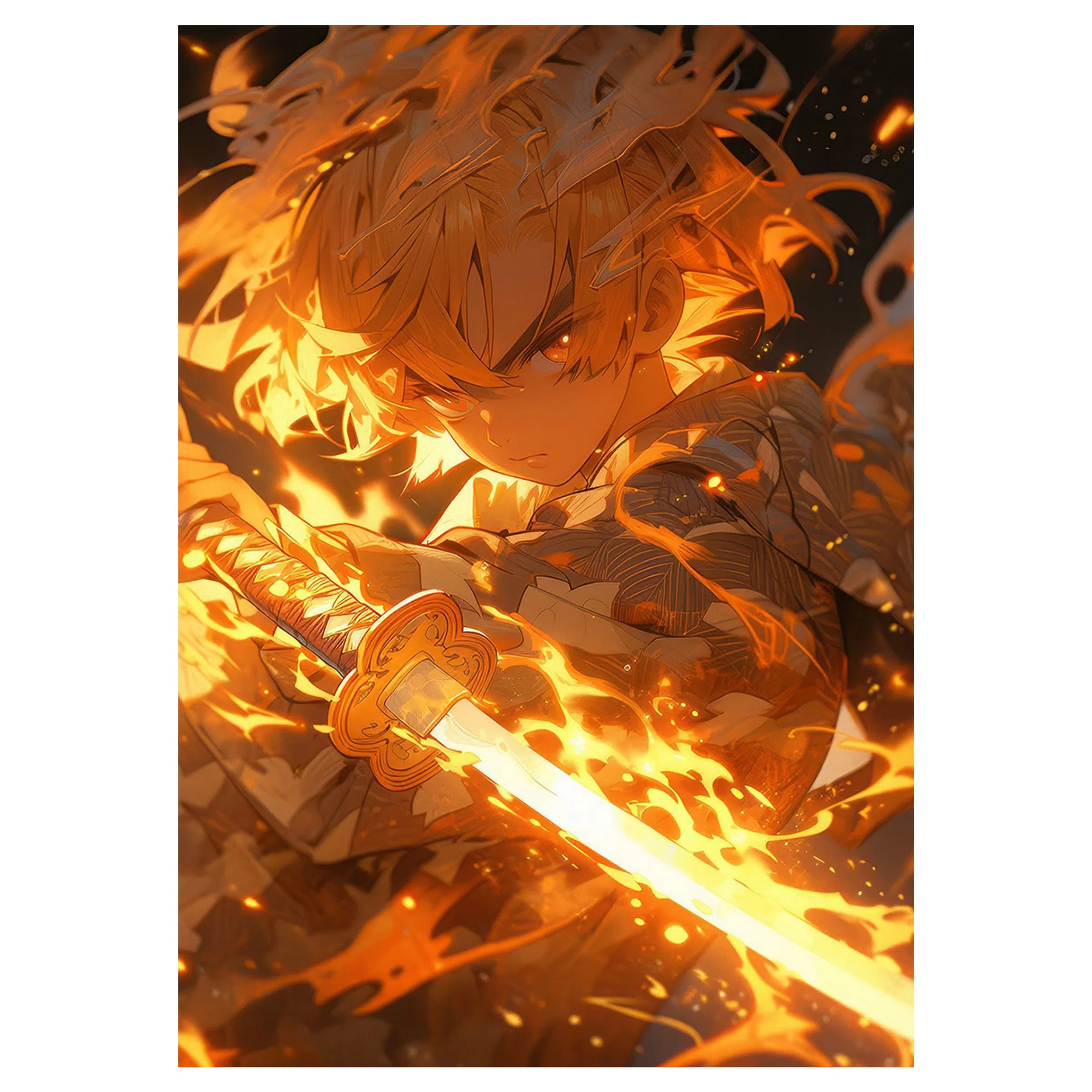 تابلو شاسی لیمینات طرح انیمه شیطان کش زنیتسو Demon Slayer Zenitsu مدل NV1558