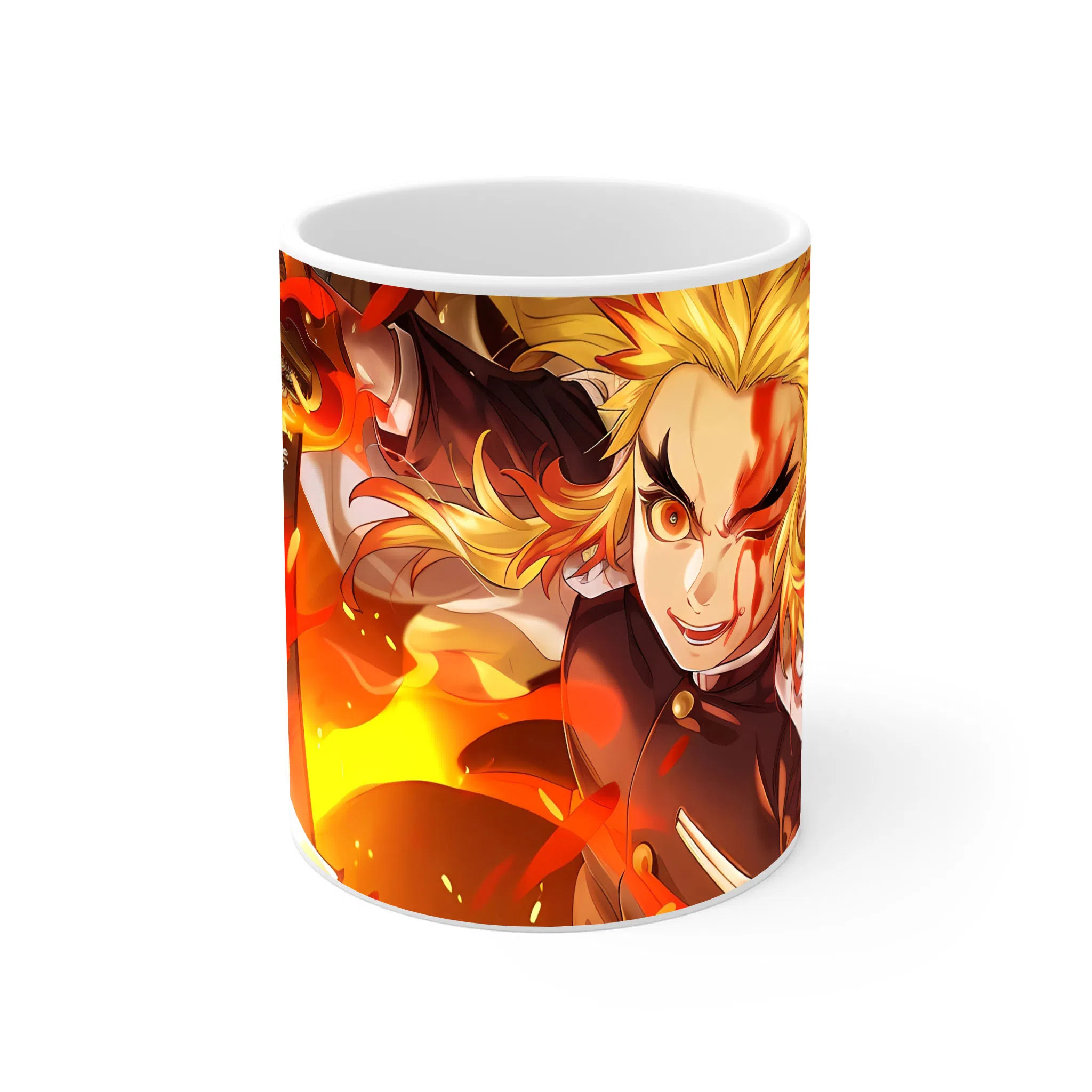 ماگ لیمینات طرح انیمه شیطان کش هاشیرا شعله - Kyojuro Rengoku - Kimetsu no Yaiba - Demon Slayer کد NM0642