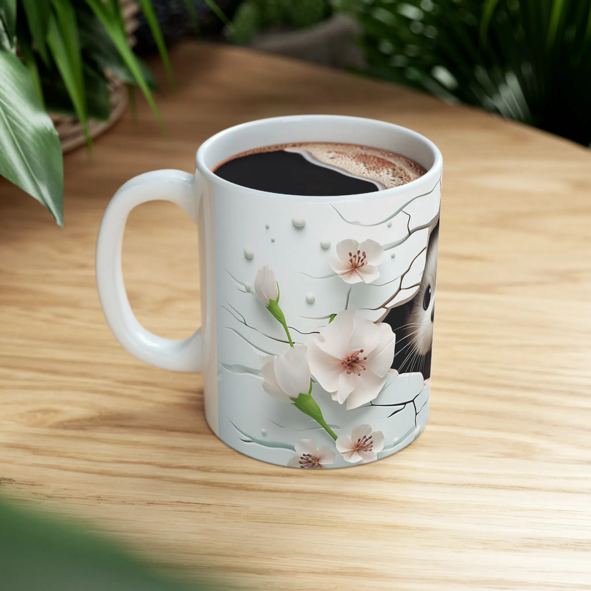 ماگ طرح سه بعدی سمور کوچولو میان گل ها مدل NM3053 — تصویر 2