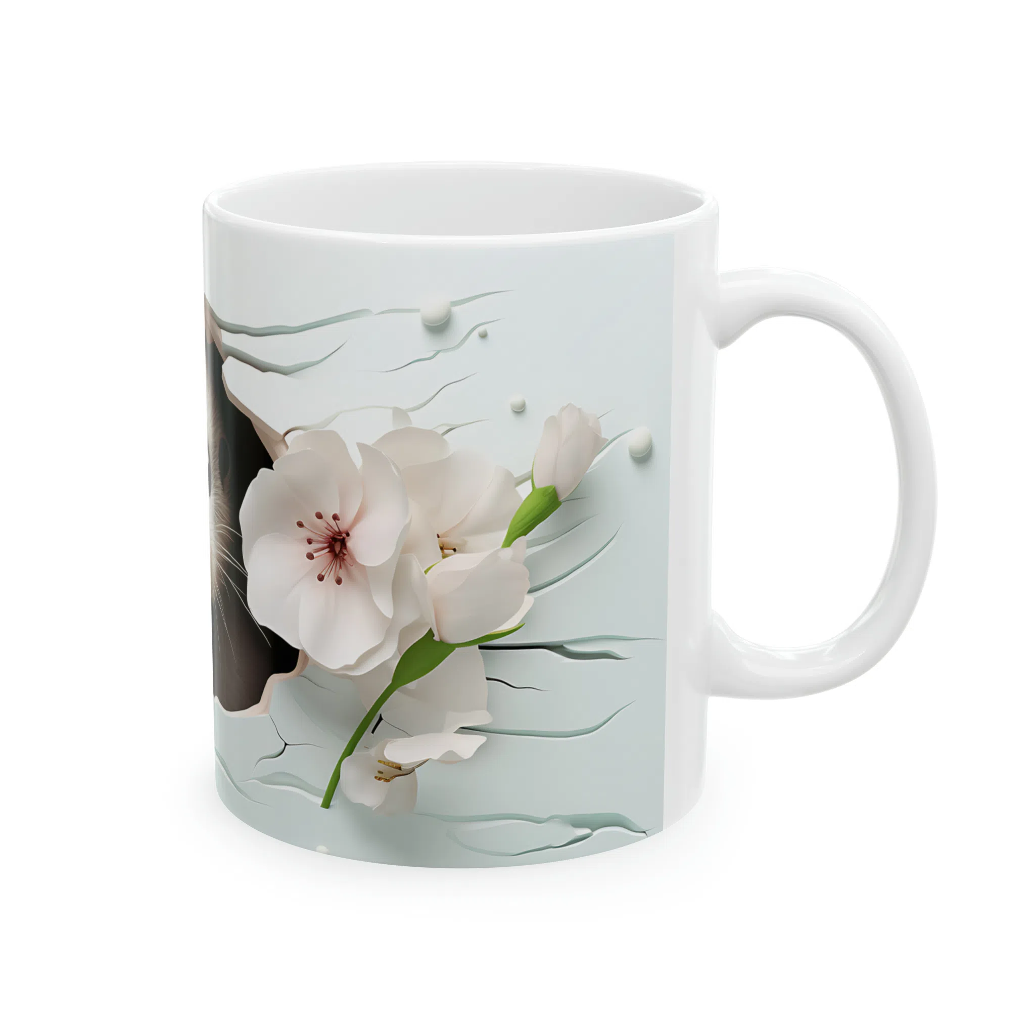 ماگ طرح سه بعدی سمور کوچولو میان گل ها مدل NM3053 — تصویر 5